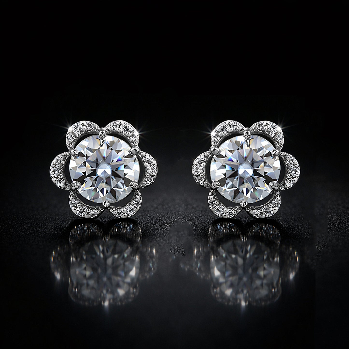 4.60 ct DEW Off-White Moissanite Stud Earrings Gold Vermeil Certified Shining Look