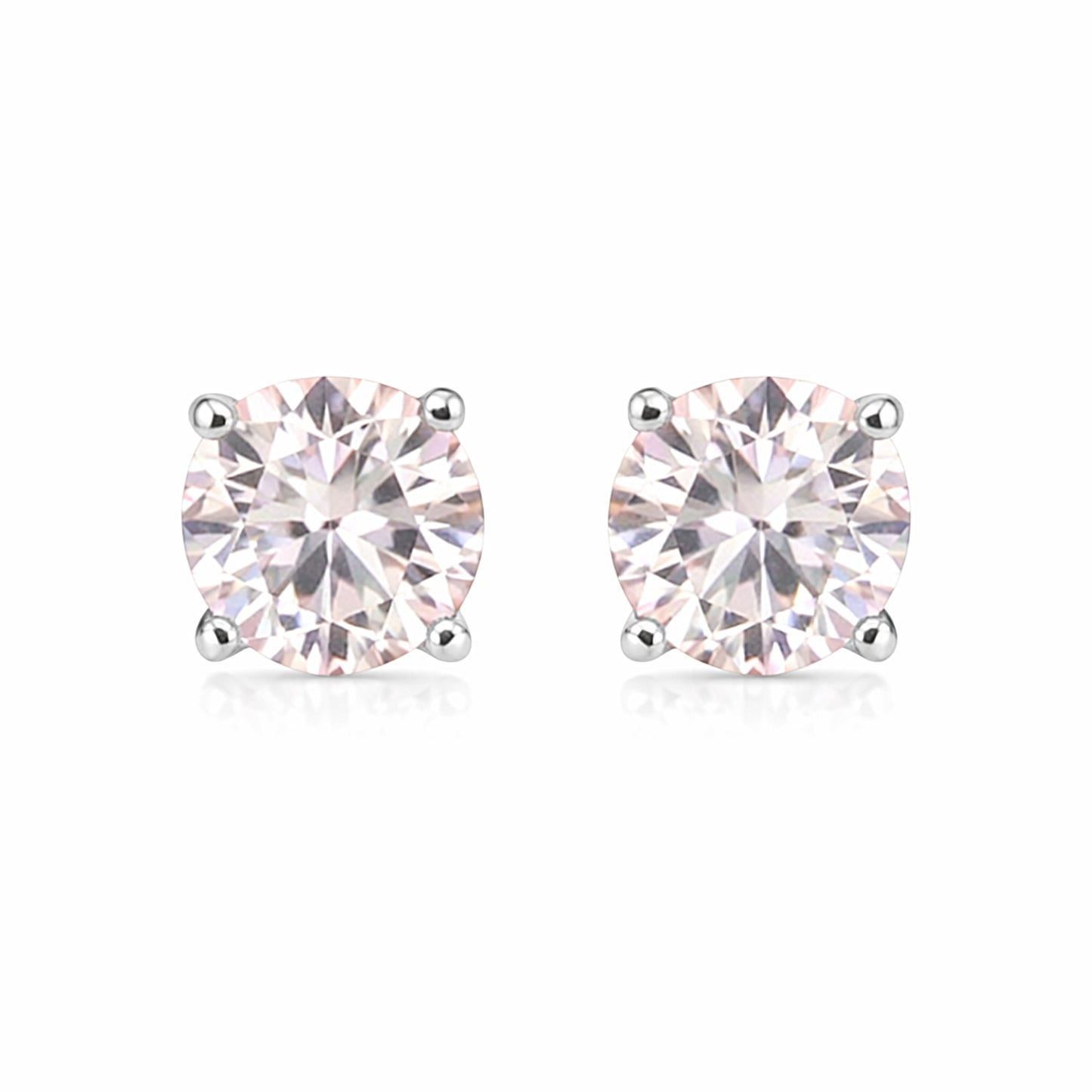 3.00 ct DEW Pink Moissanite Stud Earrings Gold Vermeil – Elegant Birthday Jewelry