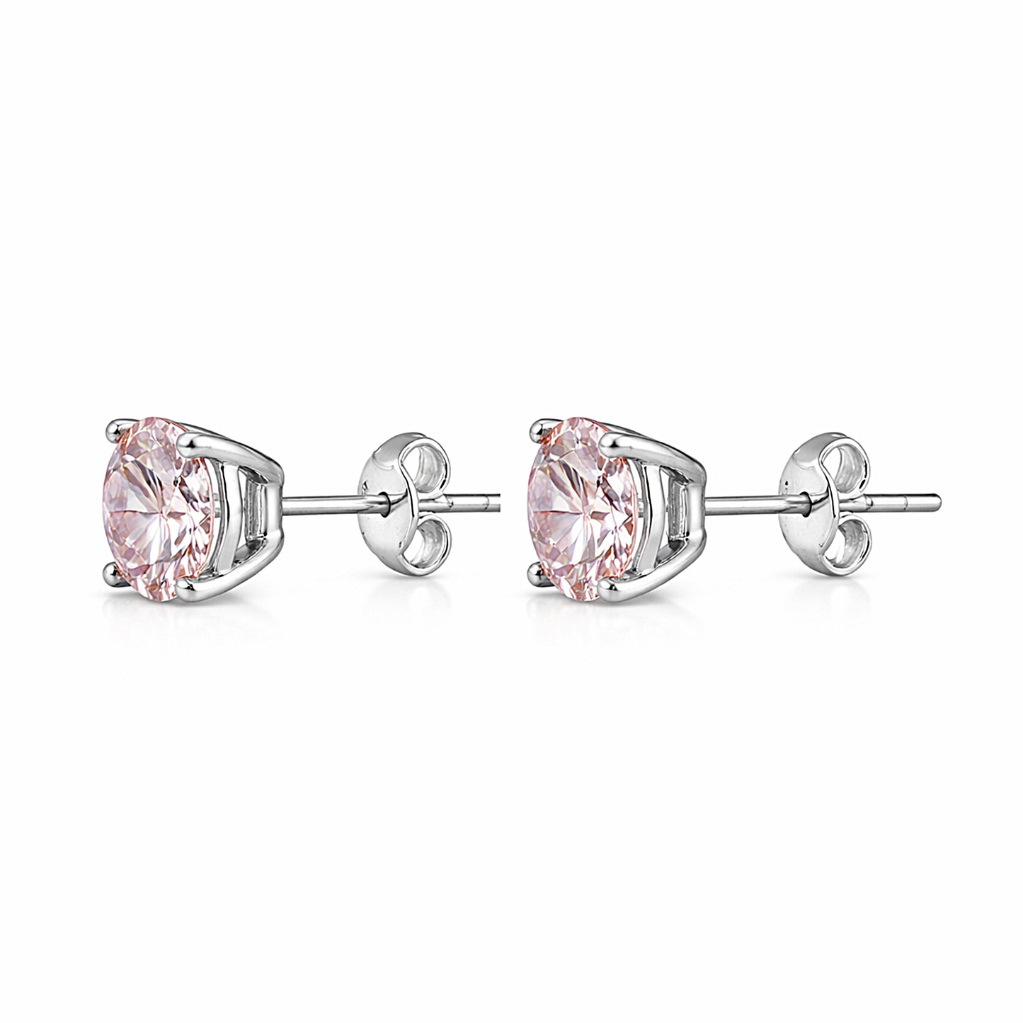3.00 ct DEW Pink Moissanite Stud Earrings Gold Vermeil – Elegant Birthday Jewelry