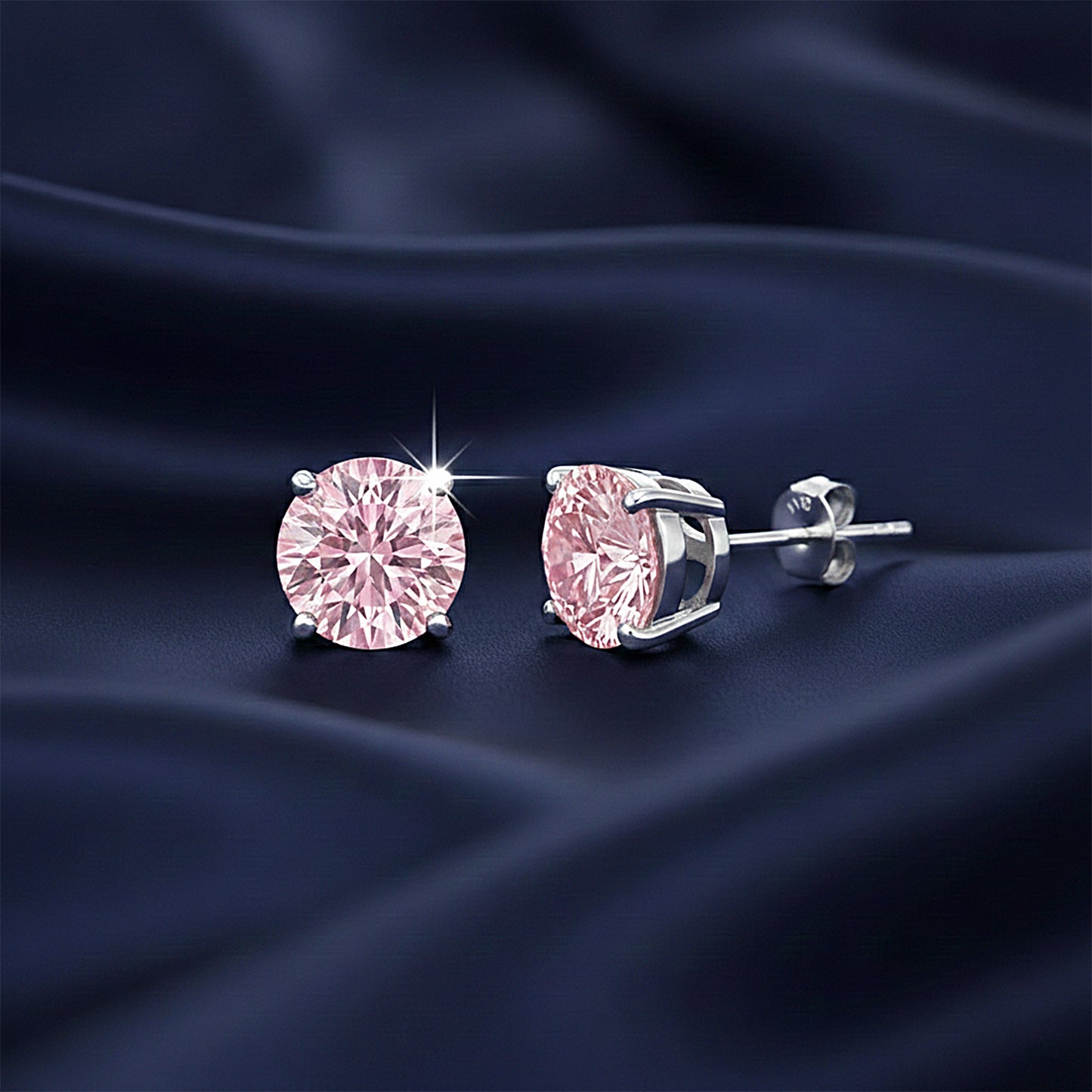 3.00 ct DEW Pink Moissanite Stud Earrings Gold Vermeil – Elegant Birthday Jewelry