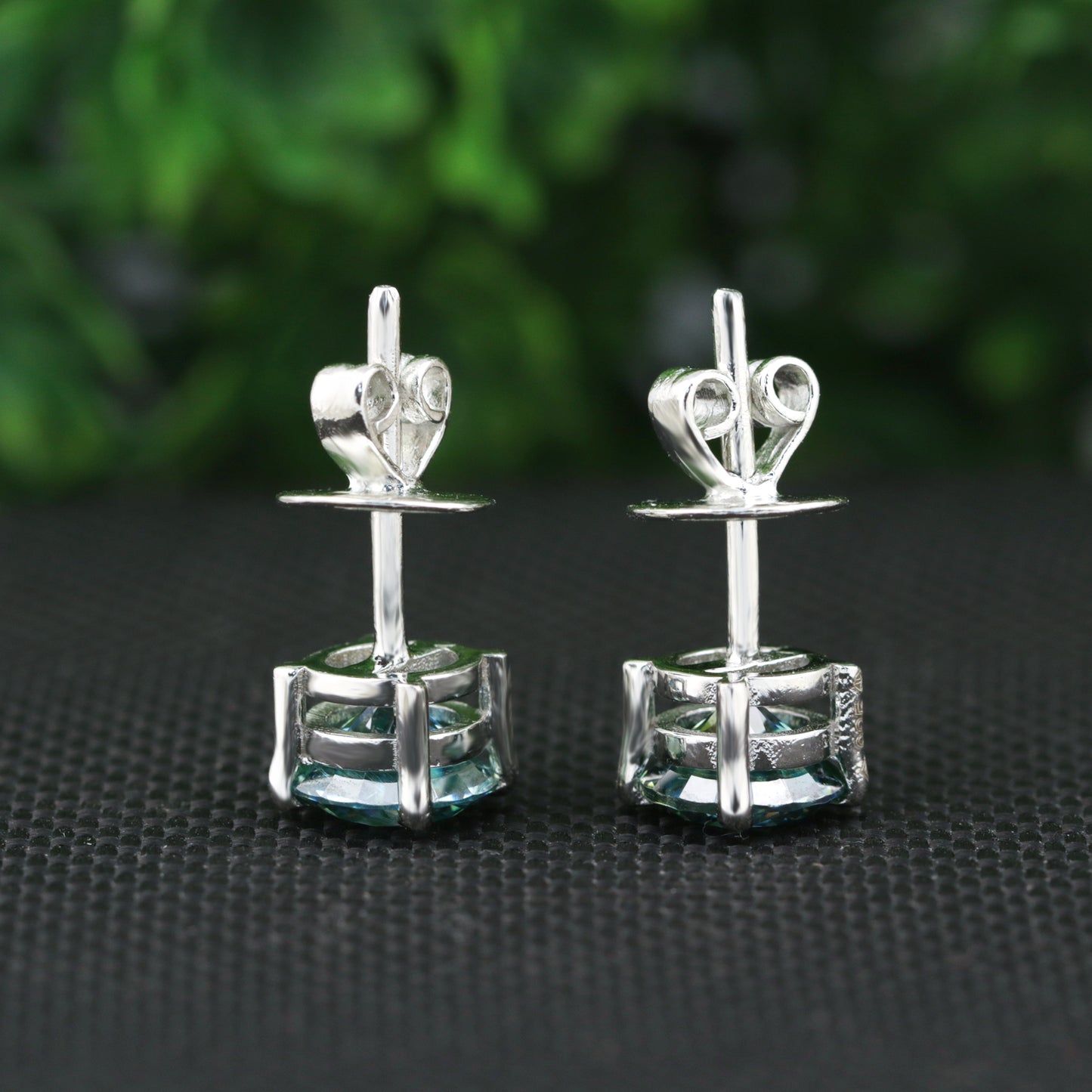 4.00 ct DEW Blue Moissanite Stud Earrings in Gold Vermeil – 4th July Gift Deal