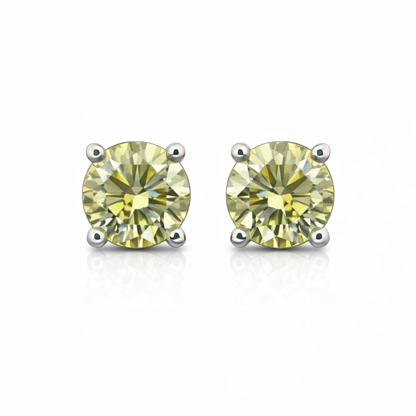 10.00 ct DEW Champagne Moissanite Stud Earrings Gold Vermeil – Statement Jewelry