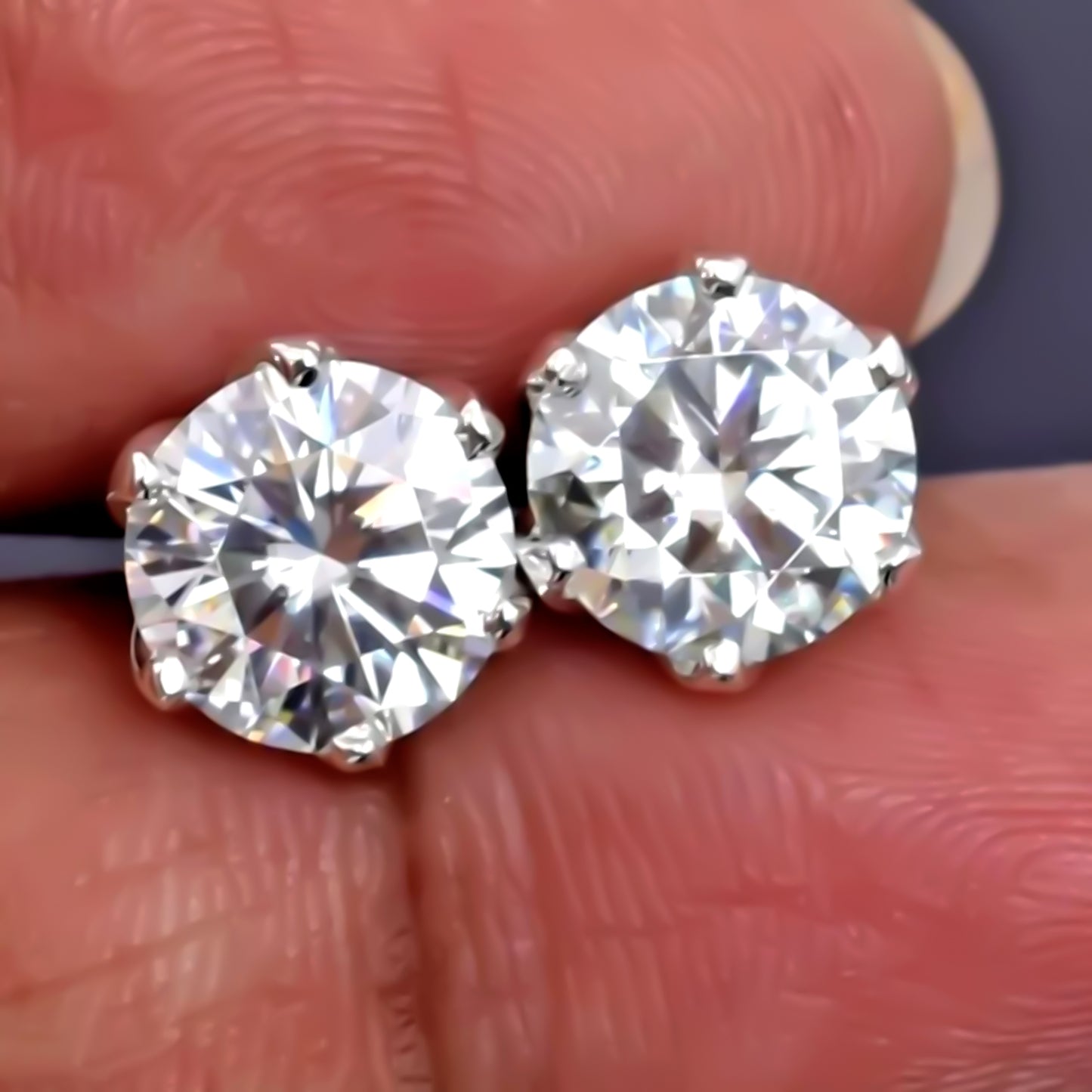 5.20 Ct Off-White Moissanite Stud Earrings Gold Vermeil – Sparkling Gift Deal