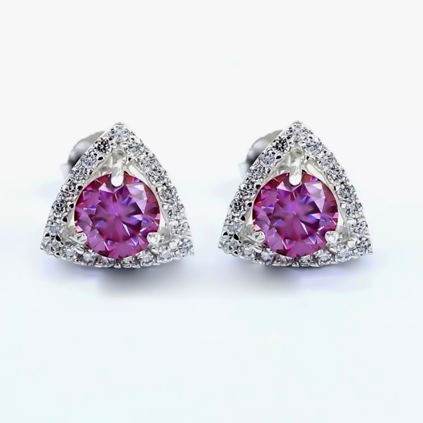 3.50 ct DEW Certified Pink Moissanite Earrings Gold Vermeil Birthday Jewelry Gift