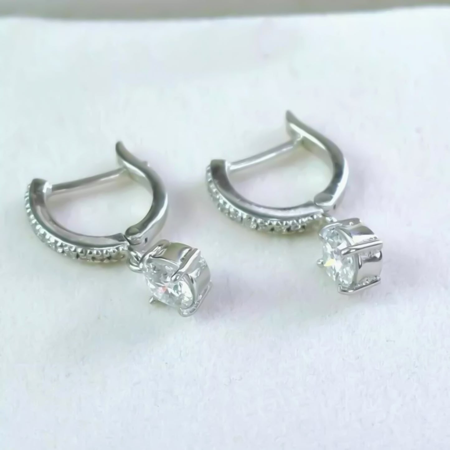 4.00 ct DEW Off-White Moissanite Dangle Earrings Gold Vermeil – Summer Gift Pick
