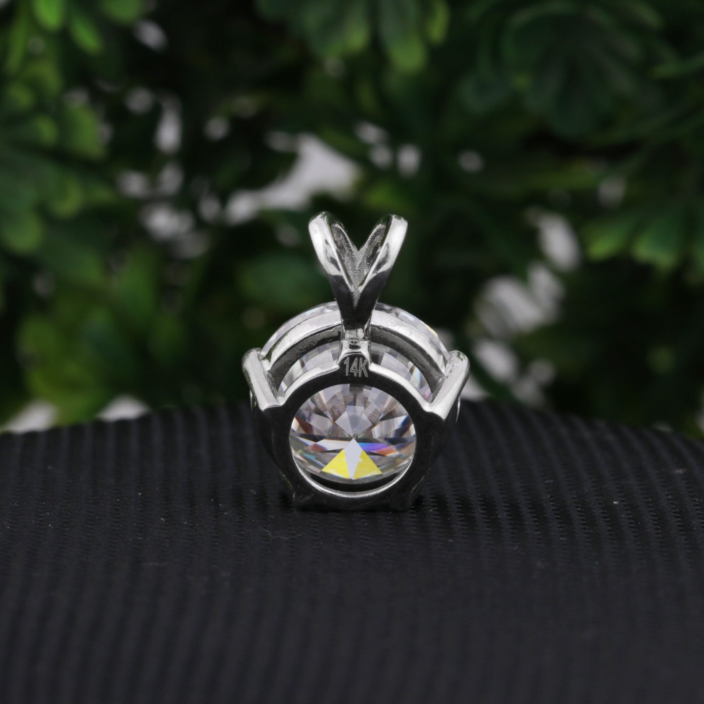 Certified 10 Ct White Moissanite Solitaire Pendant Vermeil 925 Silver Jewelry