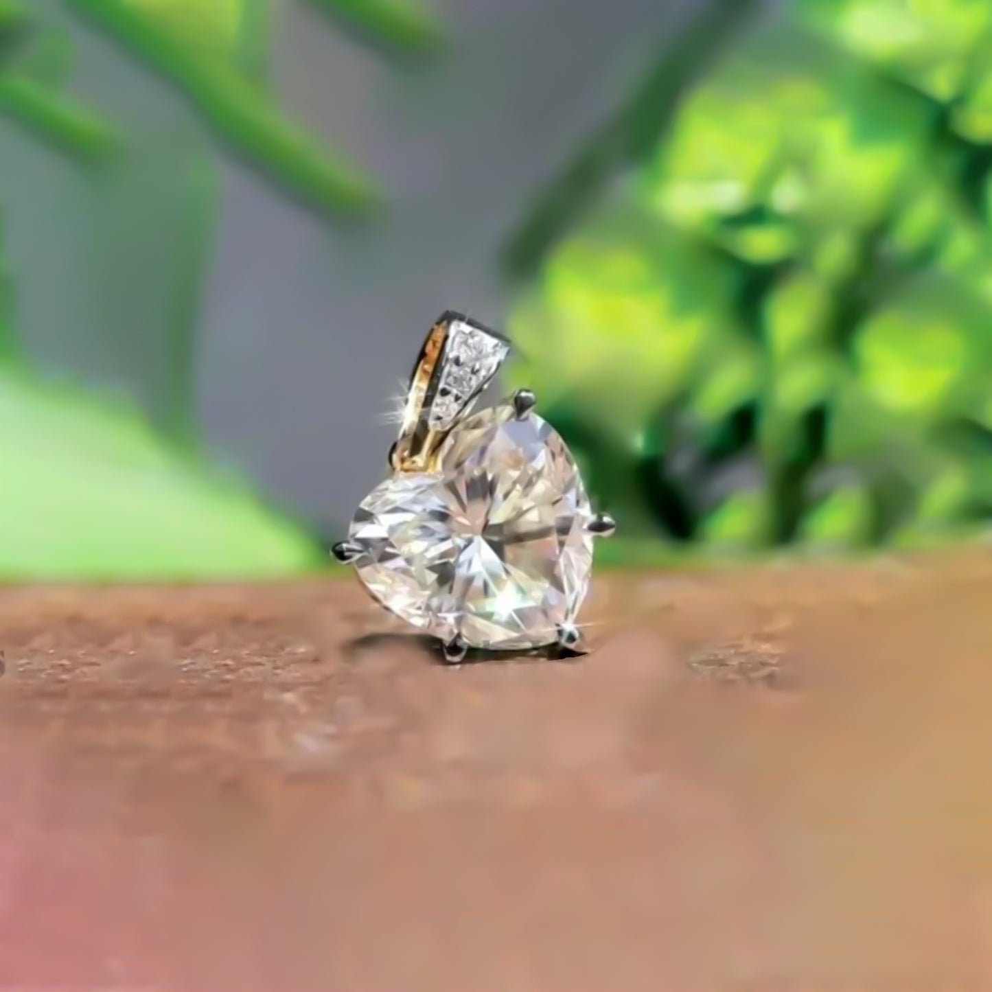 6.00 Ct White Heart Cut Moissanite Pendant Gold Vermeil Gift for Her Christmas