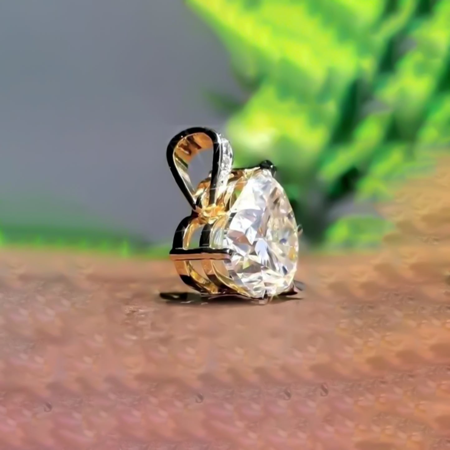 6.00 Ct White Heart Cut Moissanite Pendant Gold Vermeil Gift for Her Christmas