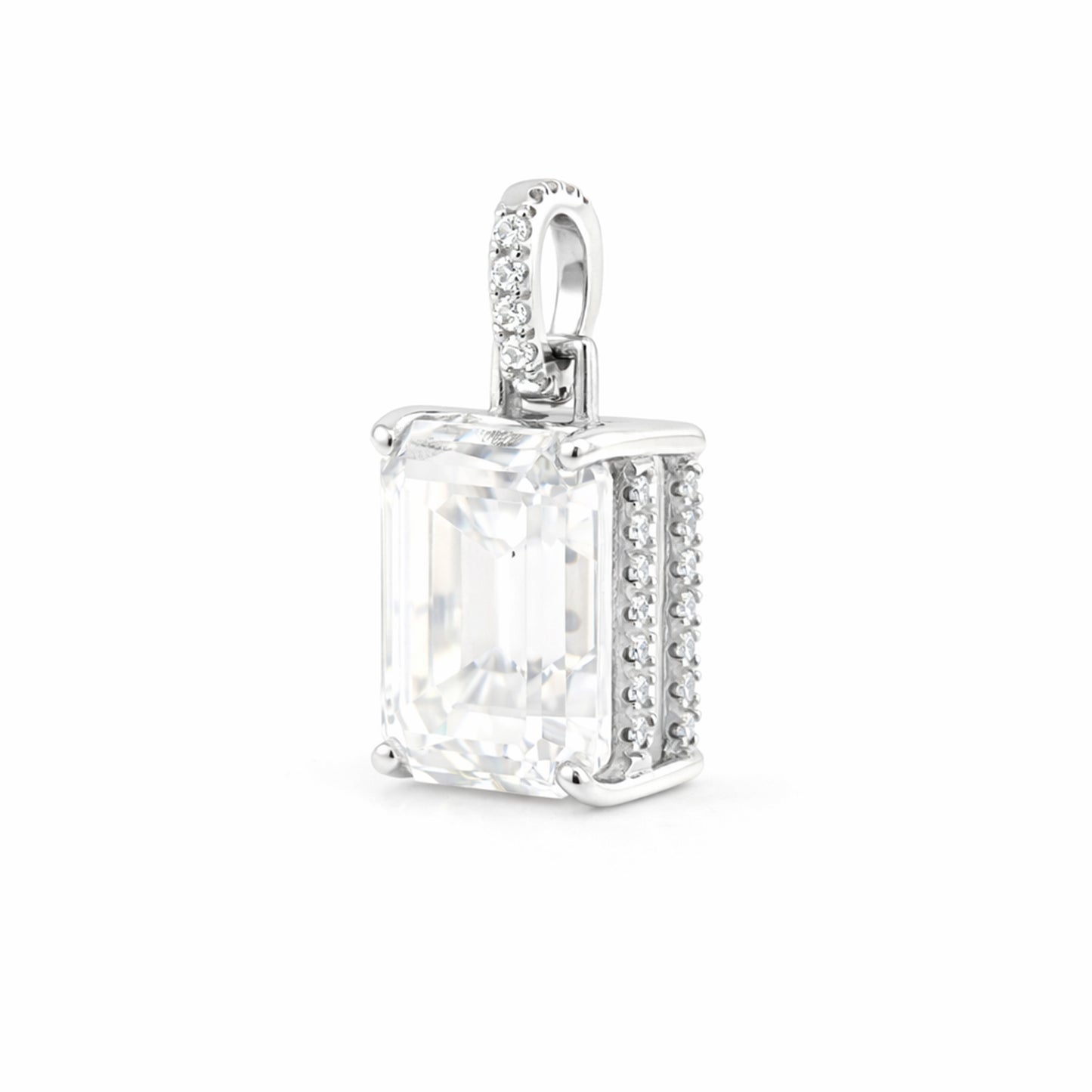 7.30 Ct Certified Moissanite Pendant in Gold Vermeil for Thanksgiving Gift