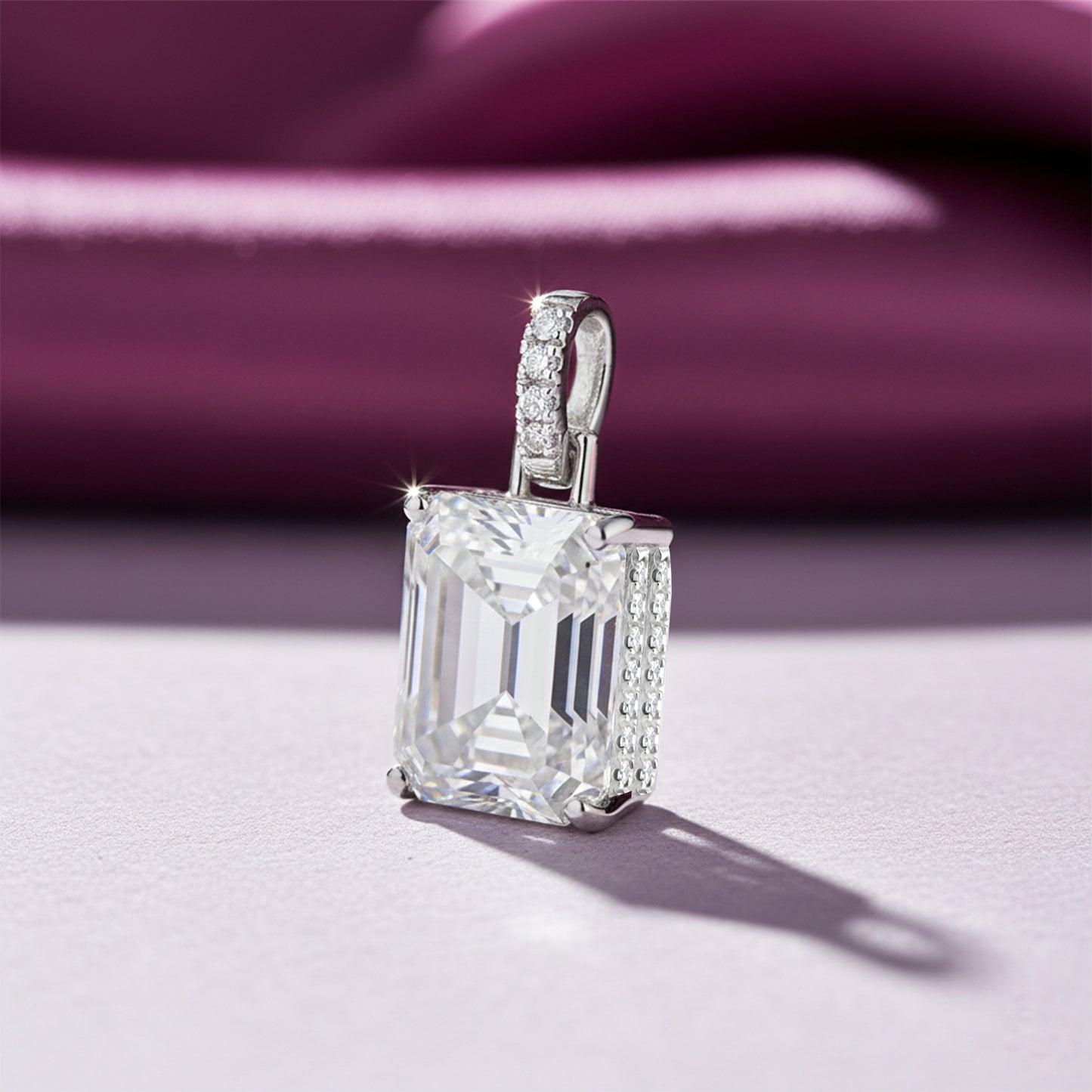 7.30 Ct Certified Moissanite Pendant in Gold Vermeil for Thanksgiving Gift