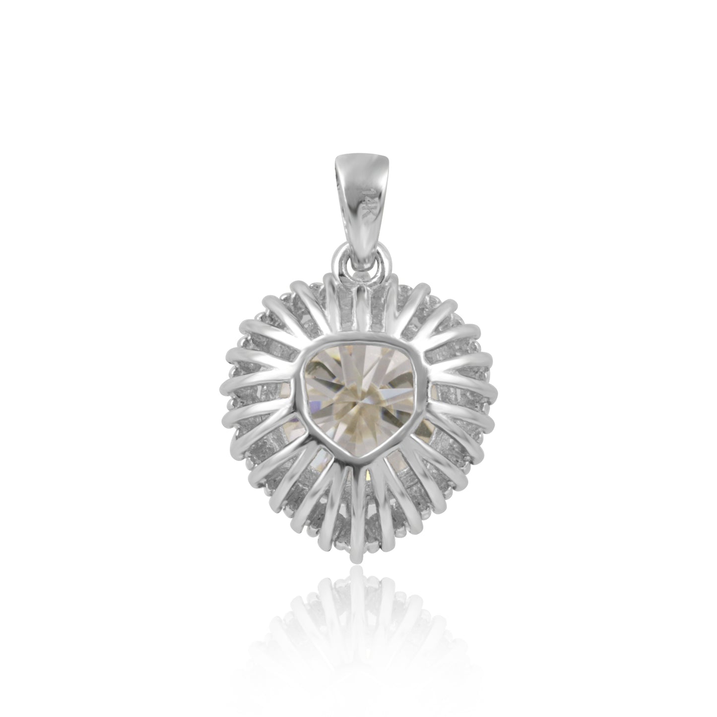 5.30 Ct Certified Moissanite Pendant in Gold Vermeil Ideal Gift for Christmas