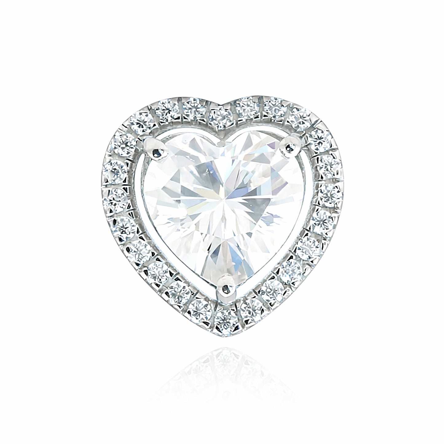3.15 Ct Heart Cut Certified Moissanite Pendant In Vermeil 925 Silver for Christmas Gift