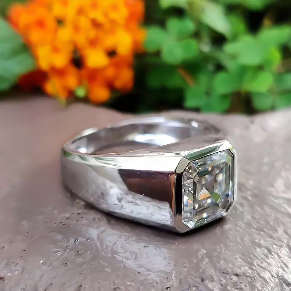5.60 Ct Off White Moissanite Solitaire Ring Gift for Her Engagement 18K Gold Plated