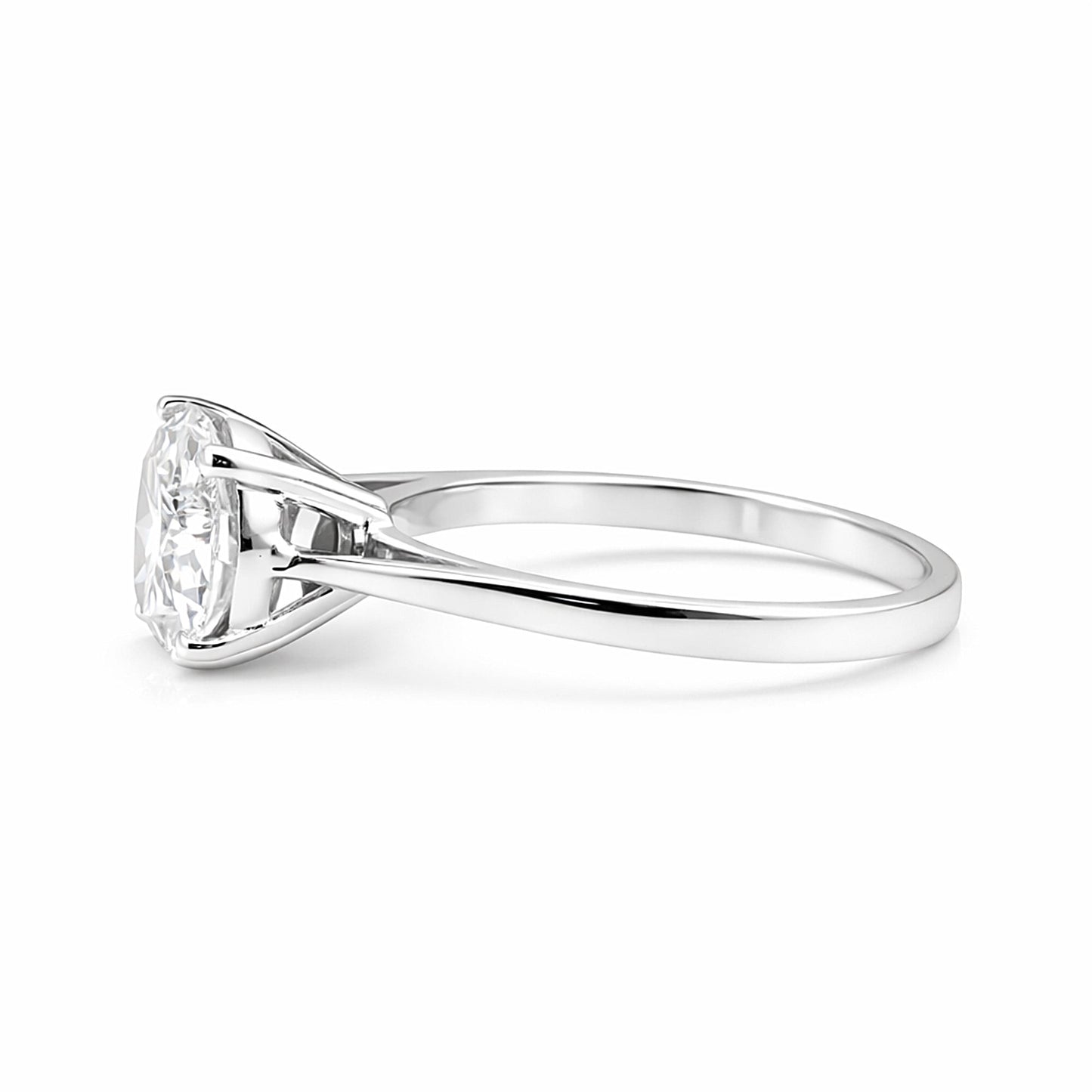 Statement 5ct lab diamond ring worn on hand, engagement-ring proportions