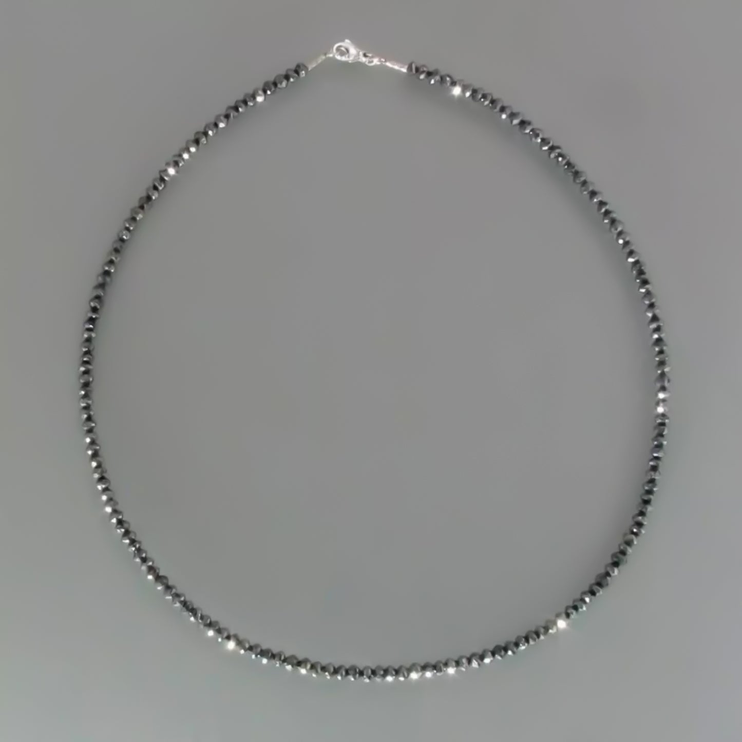 4mm Black Moissanite Bead Necklace Certified Wedding Gift Gold Vermeil