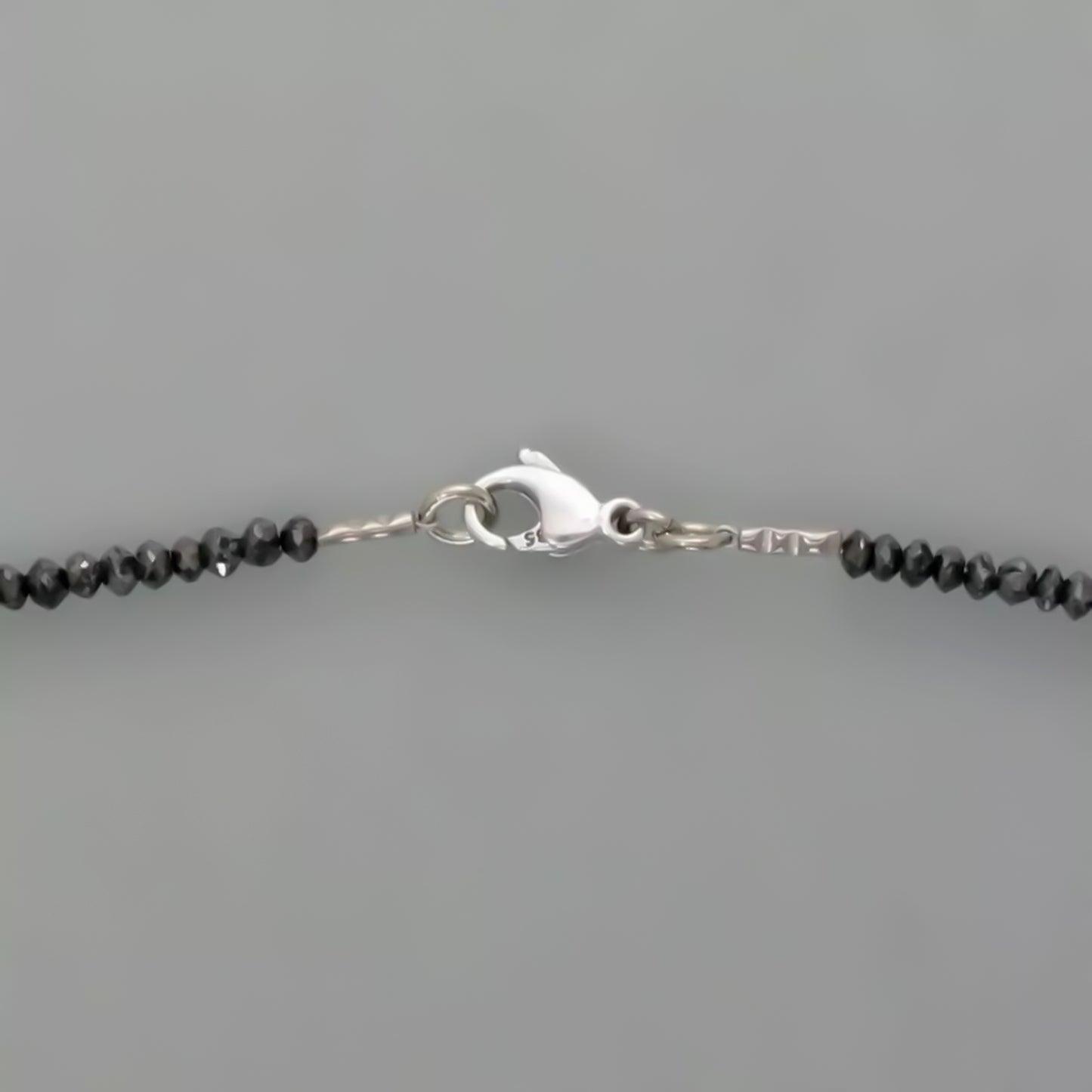 4mm Black Moissanite Bead Necklace Certified Wedding Gift Gold Vermeil