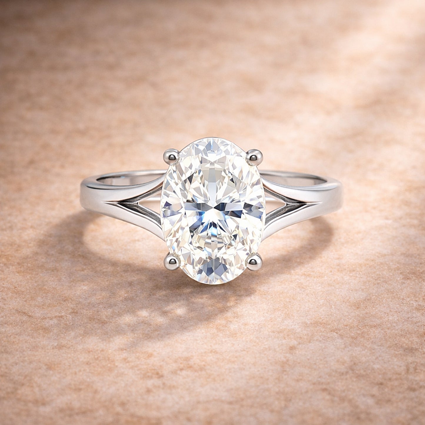 6.50 ct DEW Certified White Moissanite Solitaire Ring in – Festive Gift 18K Gold Plated
