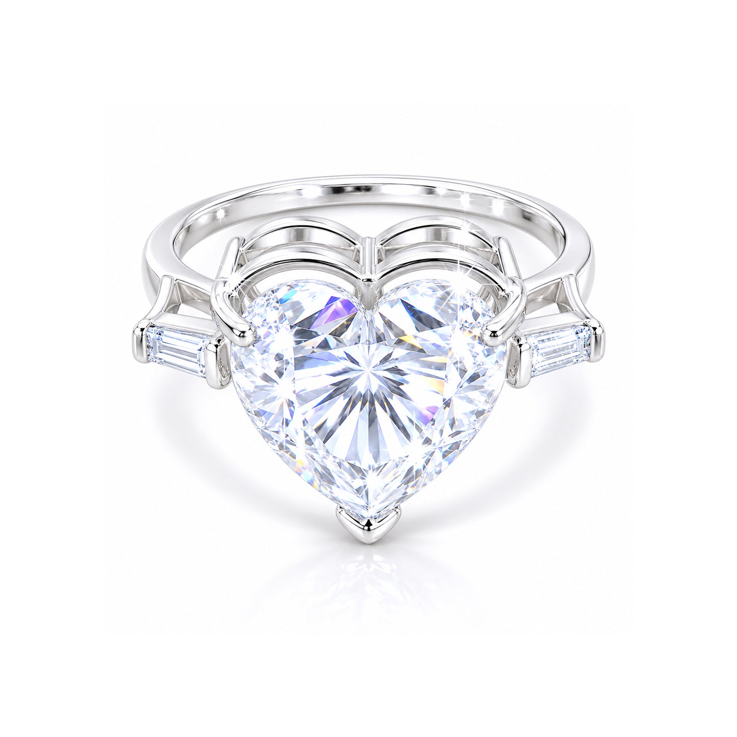 6.30 ct DEW Heart Cut White Moissanite Solitaire Ring – Festive Gift 18K Gold Plated Ve 18K Gold Plated