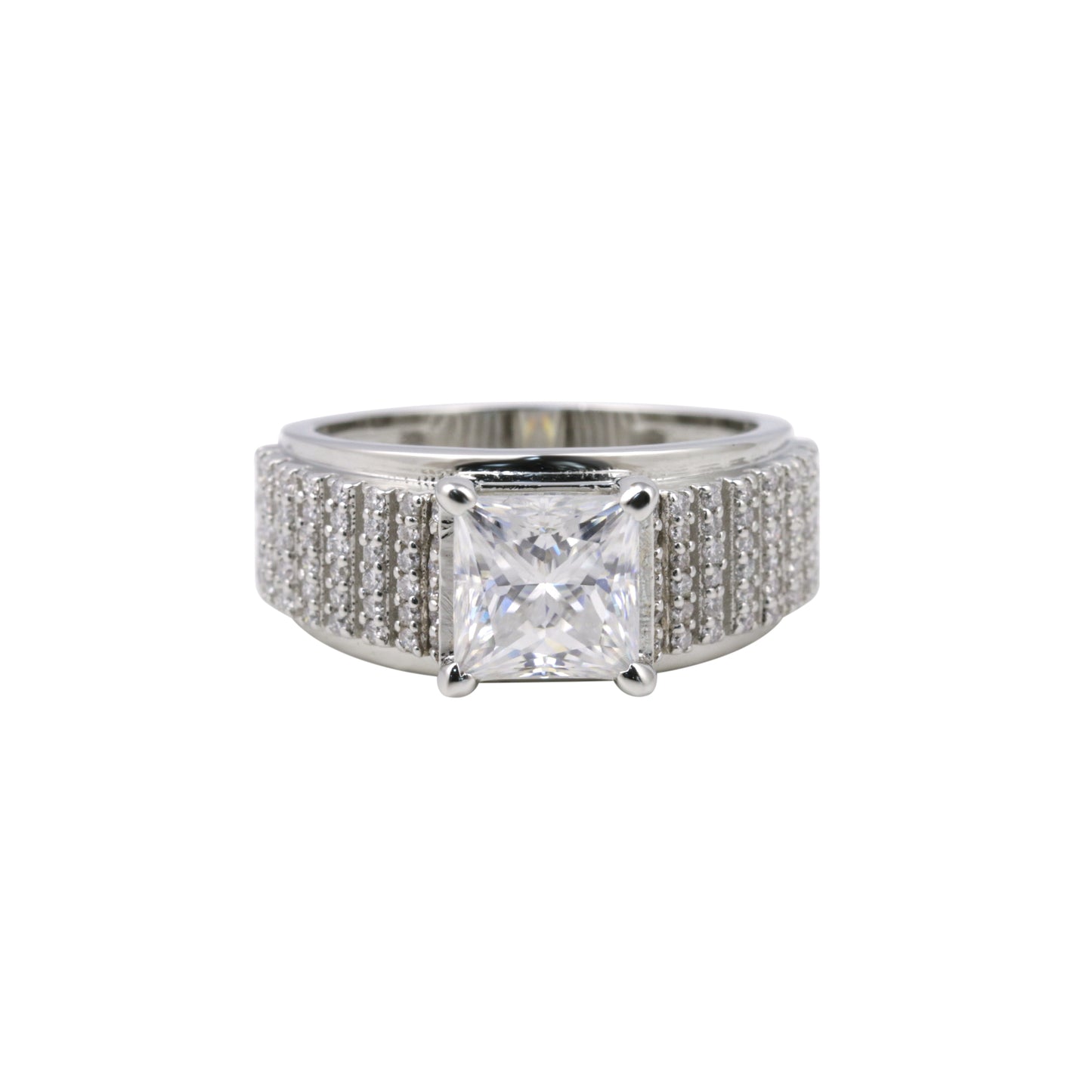 1.50 Ct Princess Cut Lab Grown Diamond Ring — VS1 Clarity, 18k Gold Vermeil