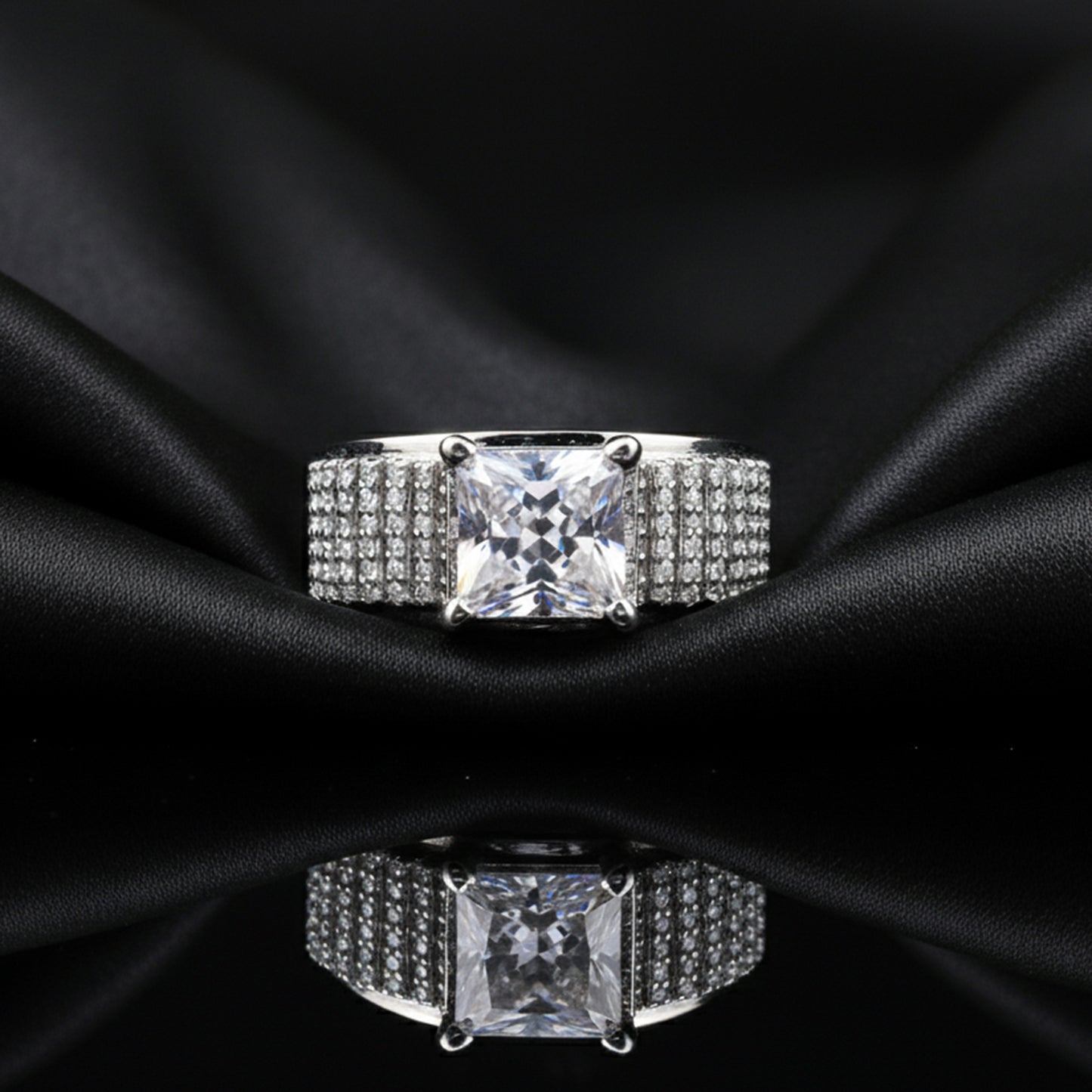 1.50 Ct Princess Cut Lab Grown Diamond Ring — VS1 Clarity, 18k Gold Vermeil