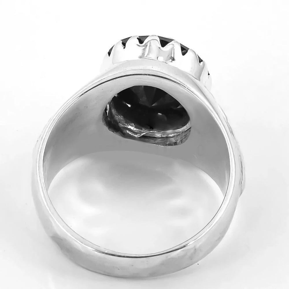 5.2 ct DEW Black Moissanite Round Solitaire Ring - 18K Gold Vermeil on 925 Sterling Silver