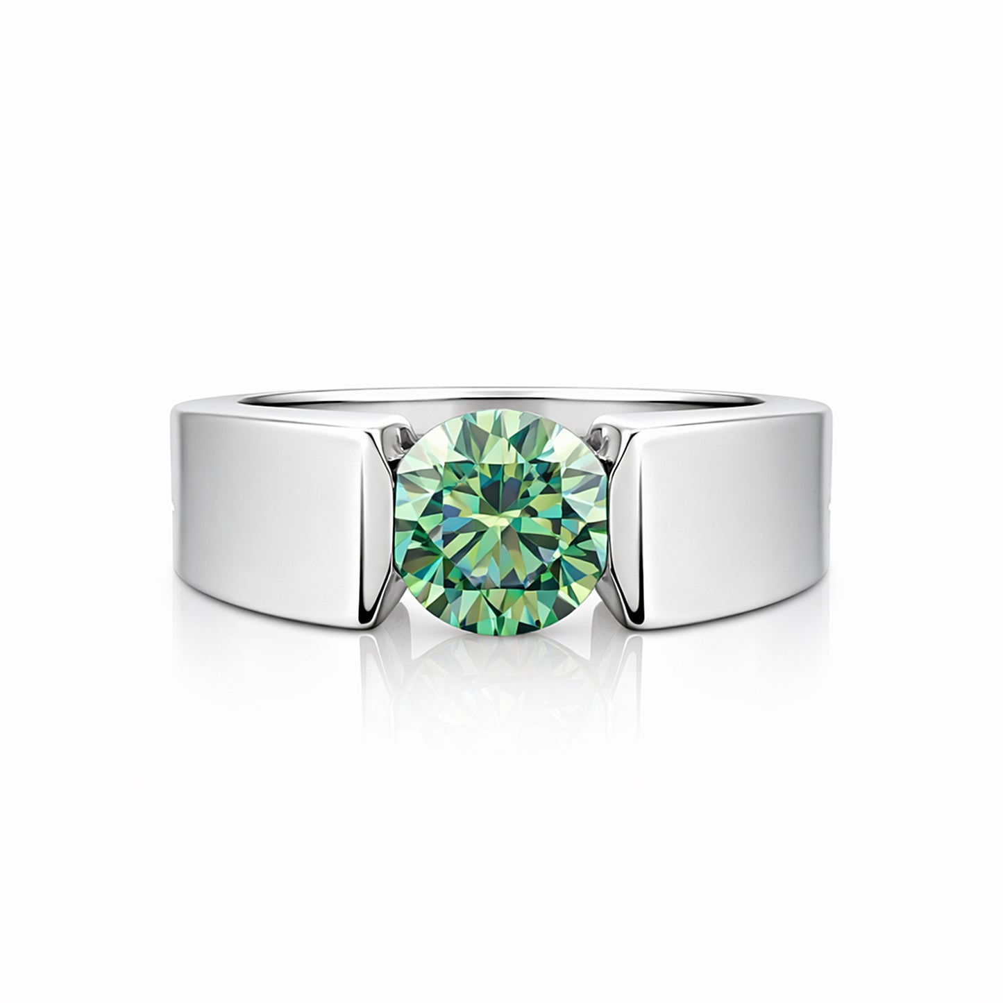 Certified 2.35ct VS1 Blue Moissanite Ring Fine Jewelry for Women 18K Gold Plated Ve 18K Gold Plated
