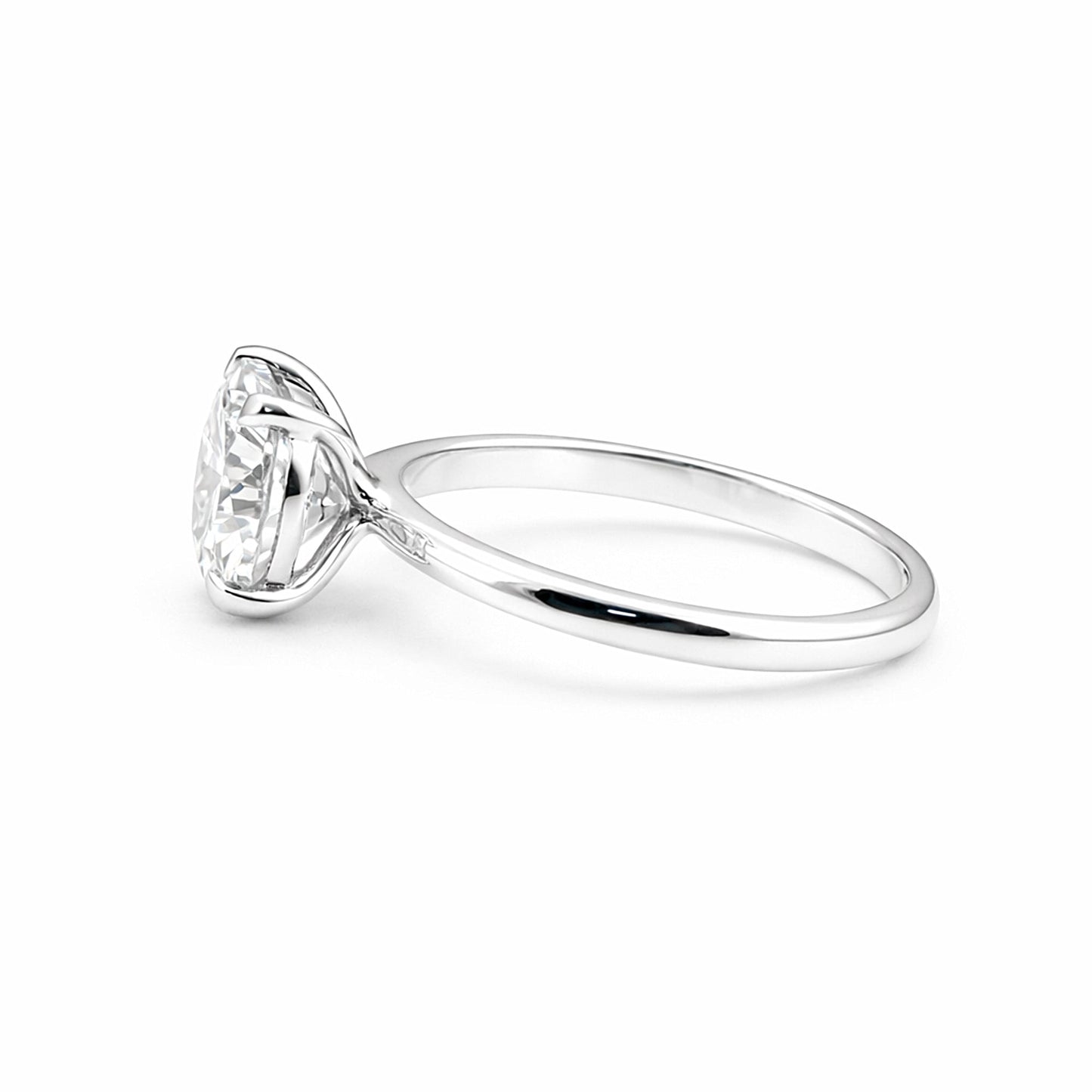 2 carat cushion lab diamond ring worn on hand, classic engagement style