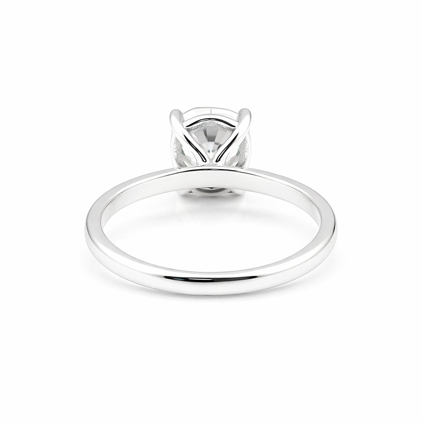 Close-up of cushion cut lab-grown diamond, VS1 clarity, table and crown
