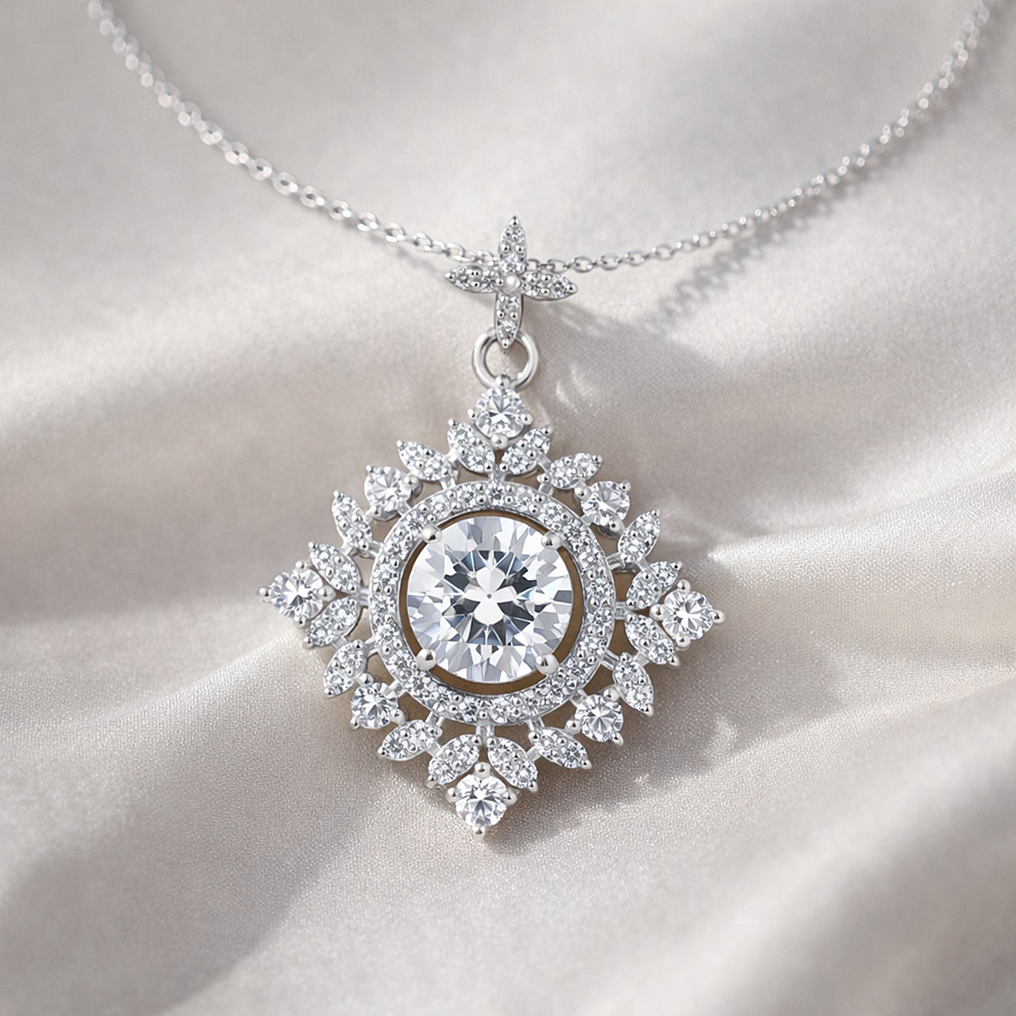 Certified 2.75 Ct White Moissanite Pendant In Vermeil 925 Silver Jewelry