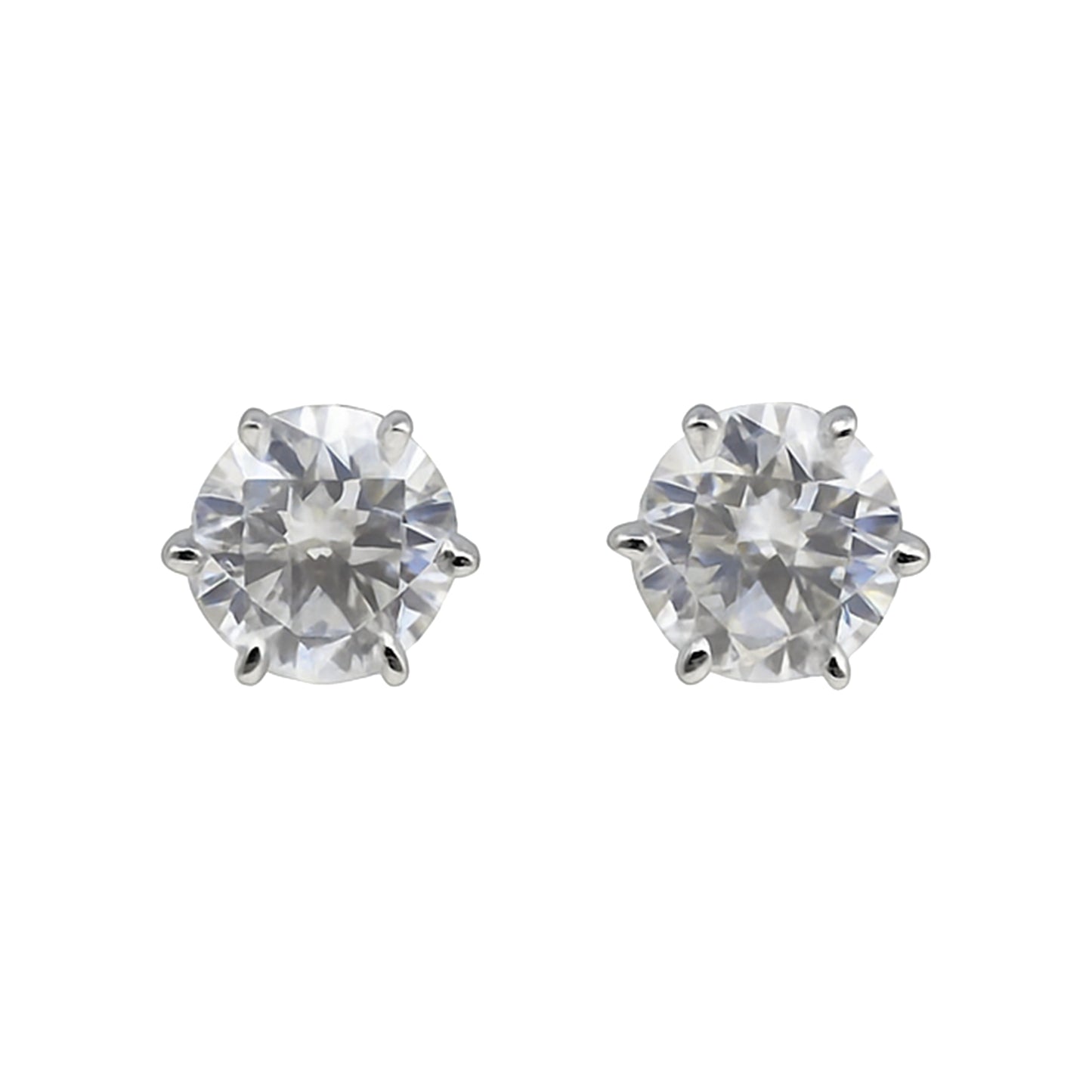 7.00 Ct Certified White Moissanite Solitaire Studs in Gold Vermeil