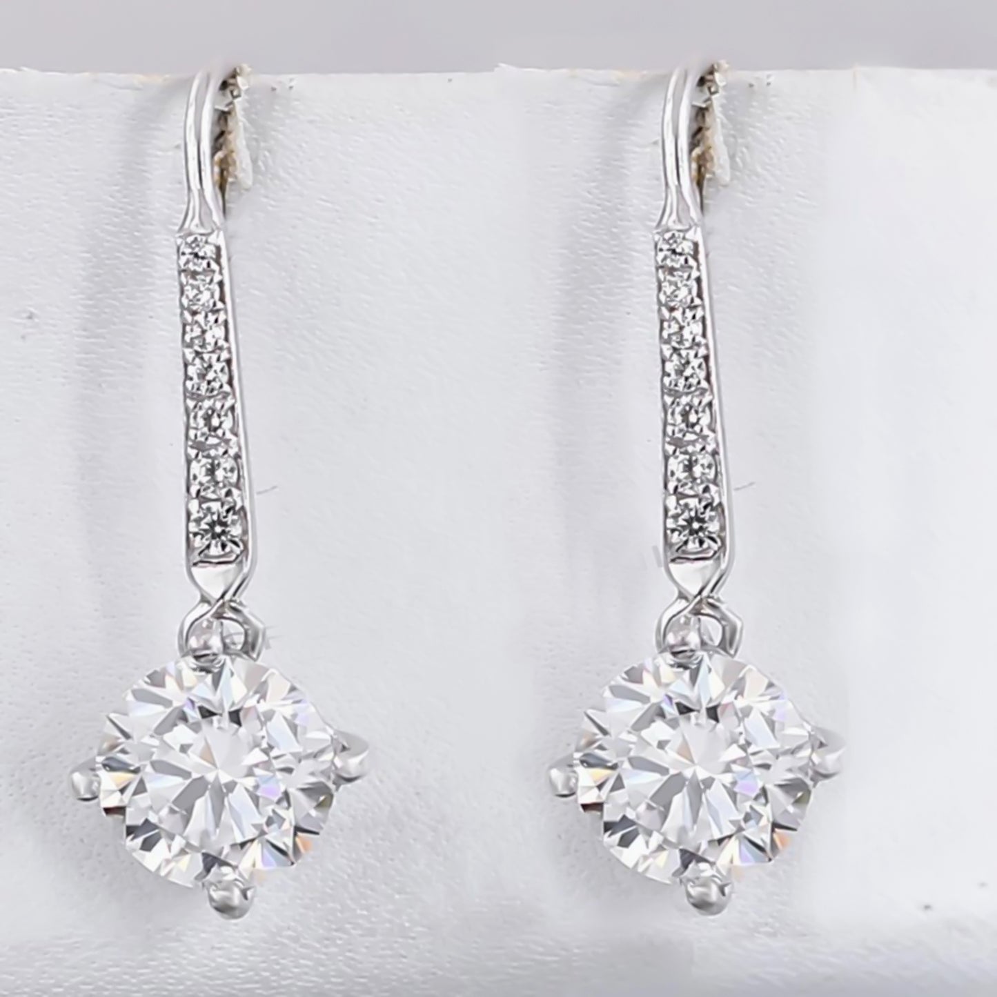 8.00 ct DEW Certified White Moissanite Dangler Earrings In Gold Vermeil