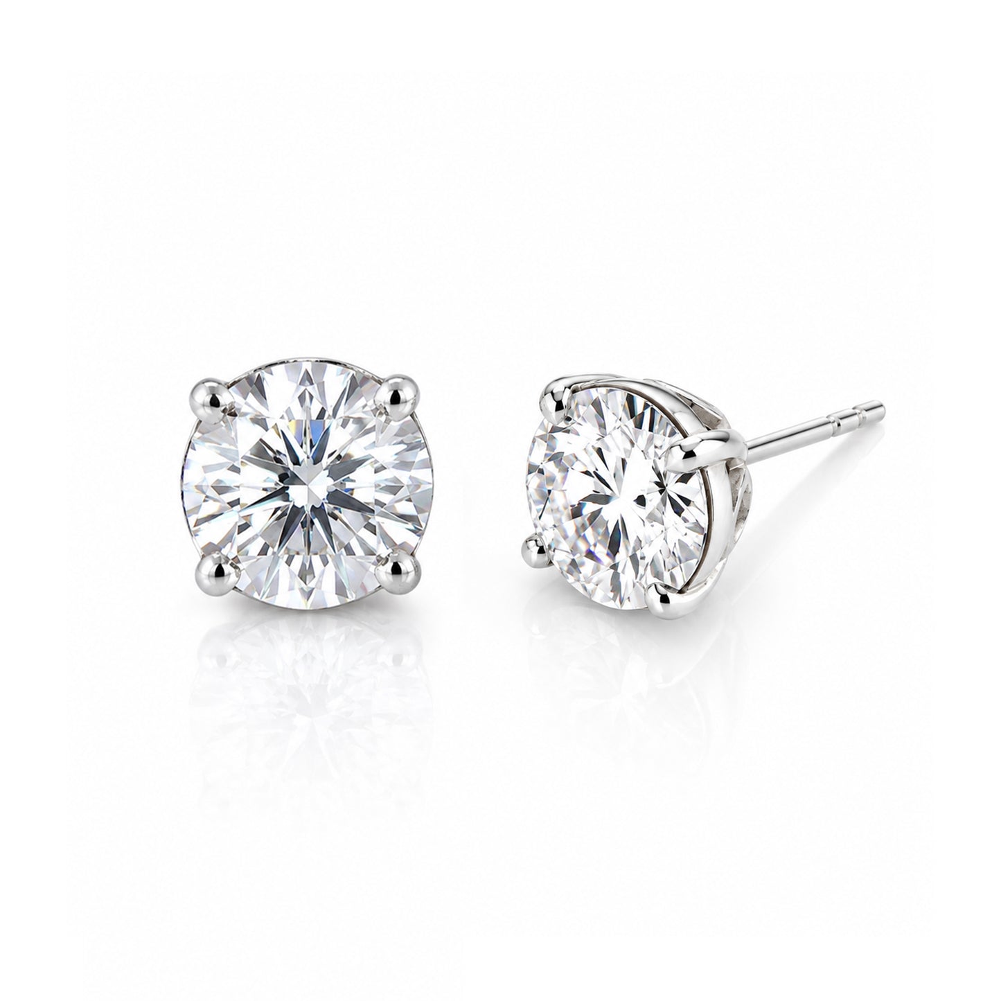10.00 Ct Certified White Moissanite Solitaire Studs In Gold Vermeil