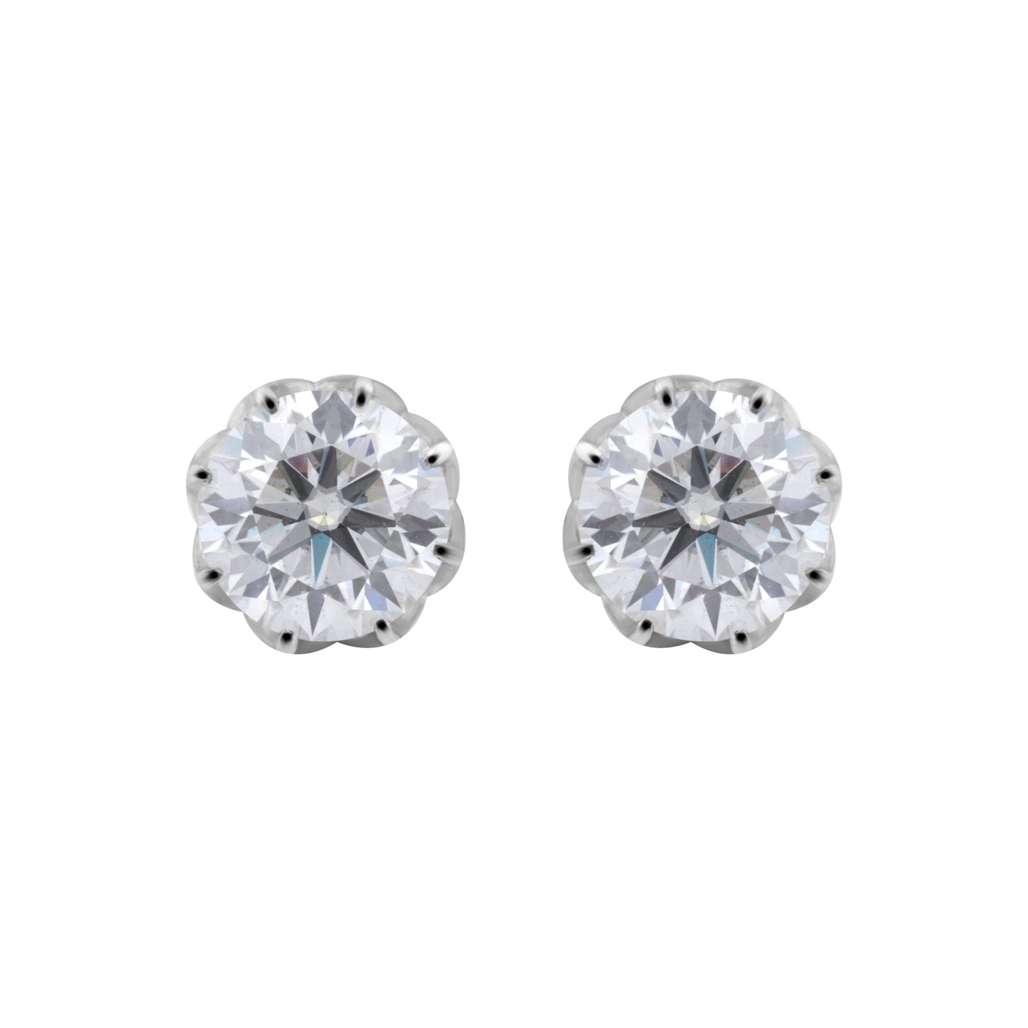 12.00 ct DEW Certified Moissanite Solitaire Stud Earrings In Gold Vermeil