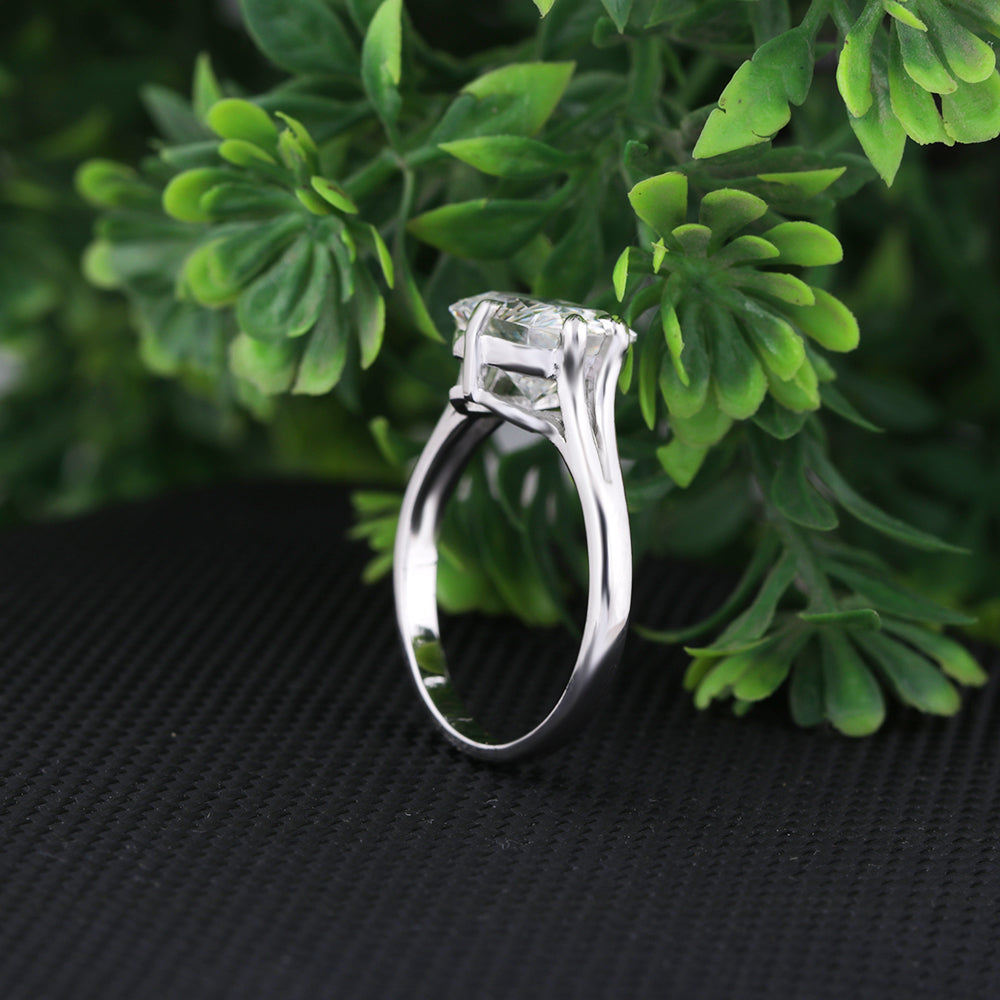 3.10 Ct Radiant Cut Lab Grown Diamond Ring — VS1 Clarity, 18k Gold Vermeil