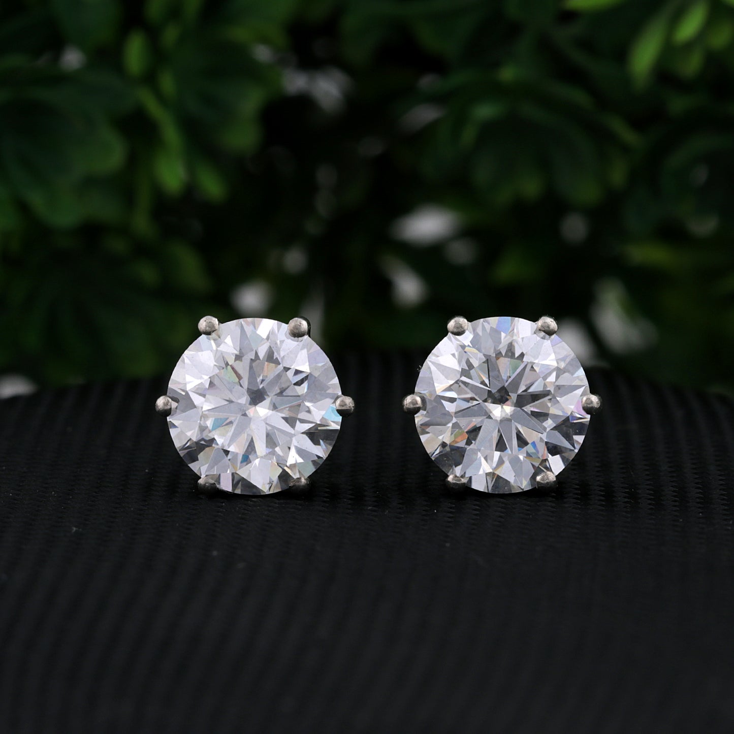 9.00 ct DEW Certified F VS1 White Moissanite Stud Earrings in Gold Vermeil