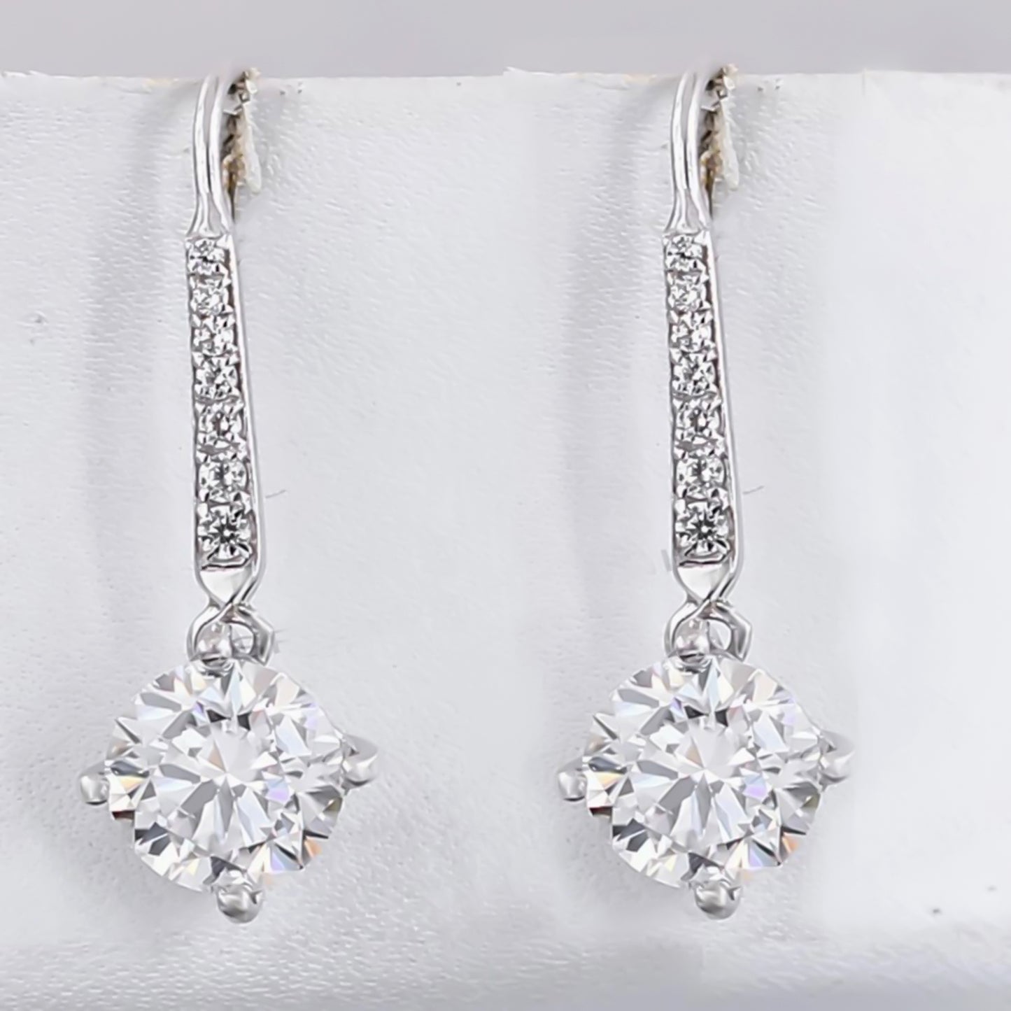 8.00 ct DEW Certified White Moissanite Dangler Earrings in Gold Vermeil For Women