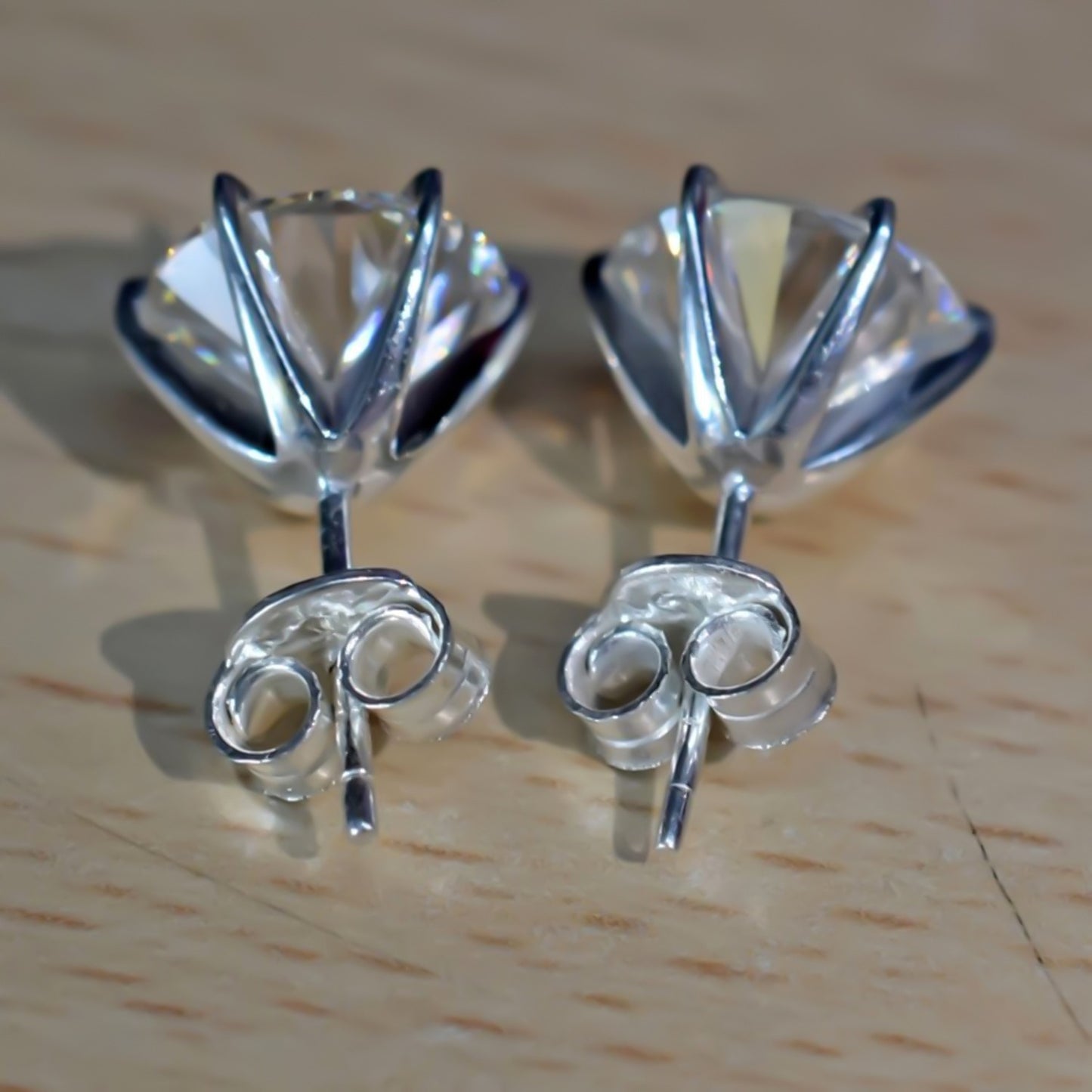 10.00 Ct Certified White Moissanite Studs Earrings In Gold Vermeil