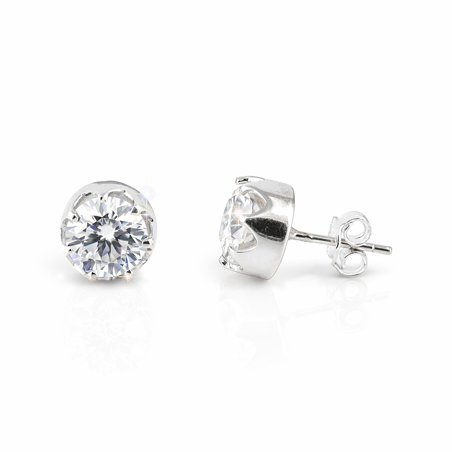 3.20 Ct Round Cut Lab Grown Diamond Stud Earrings VS1 | 18k Gold Vermeil | Gift Her