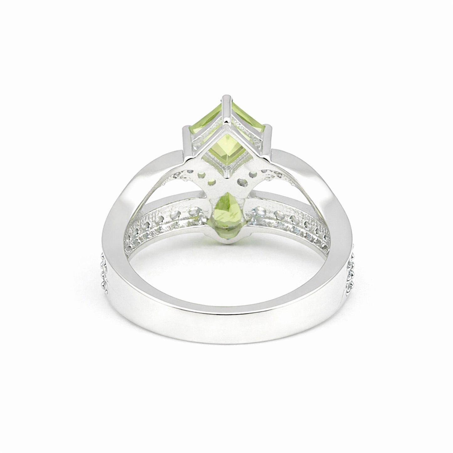 Green Amethyst Pear Cut Solitaire Ring 3.00 Ct. 925 Sterling Silver Gift for Her