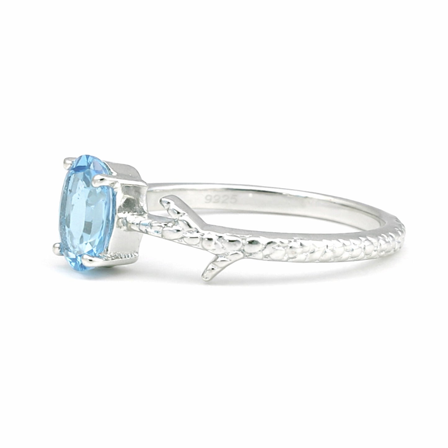 Aquamarine Gemstone Ring 7.00 Ct. Oval Cut 925 Sterling Silver Birthday Gift Her