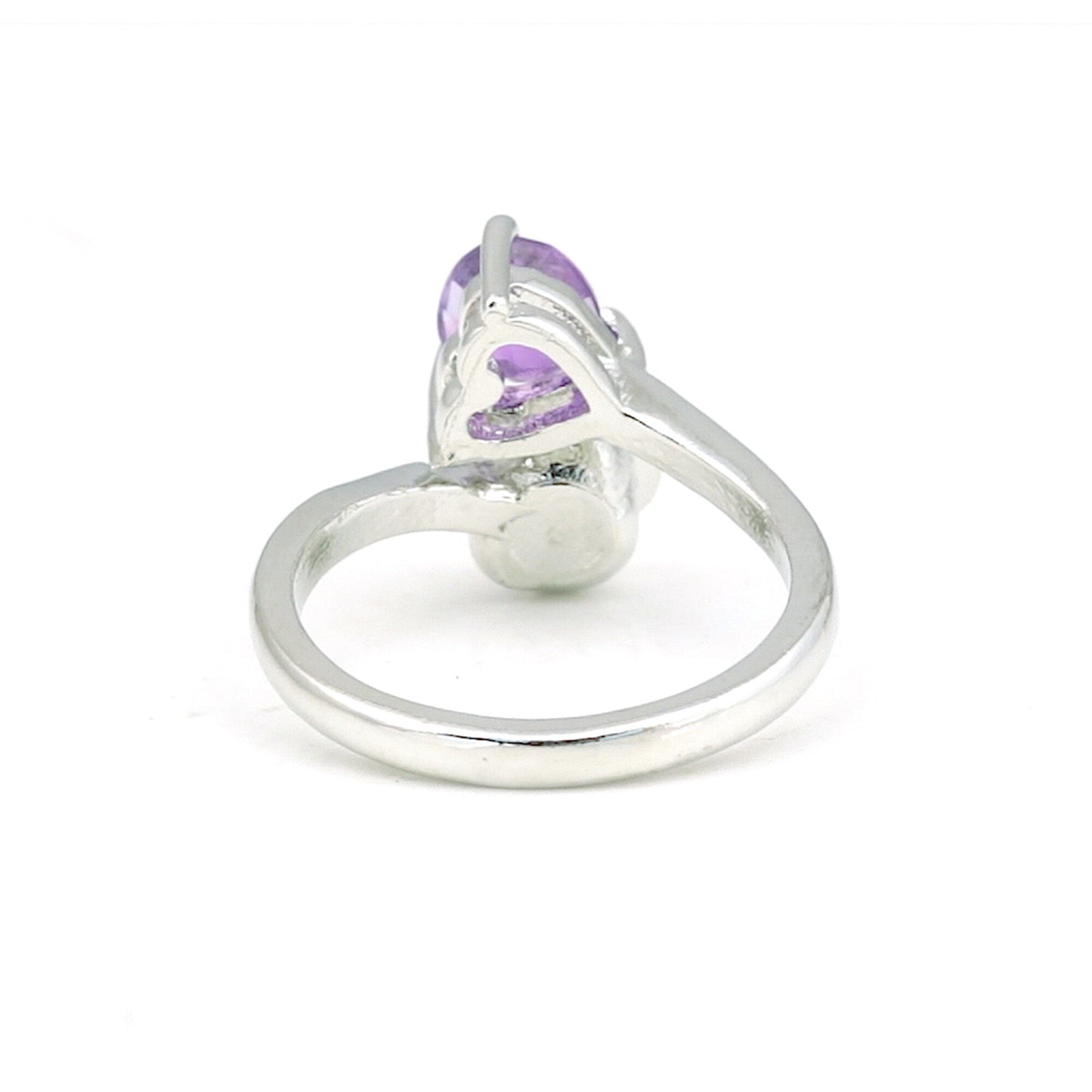 Purple Amethyst Pear Ring 6.50 Ct. 925 Sterling Silver Stackable Eternity Band G