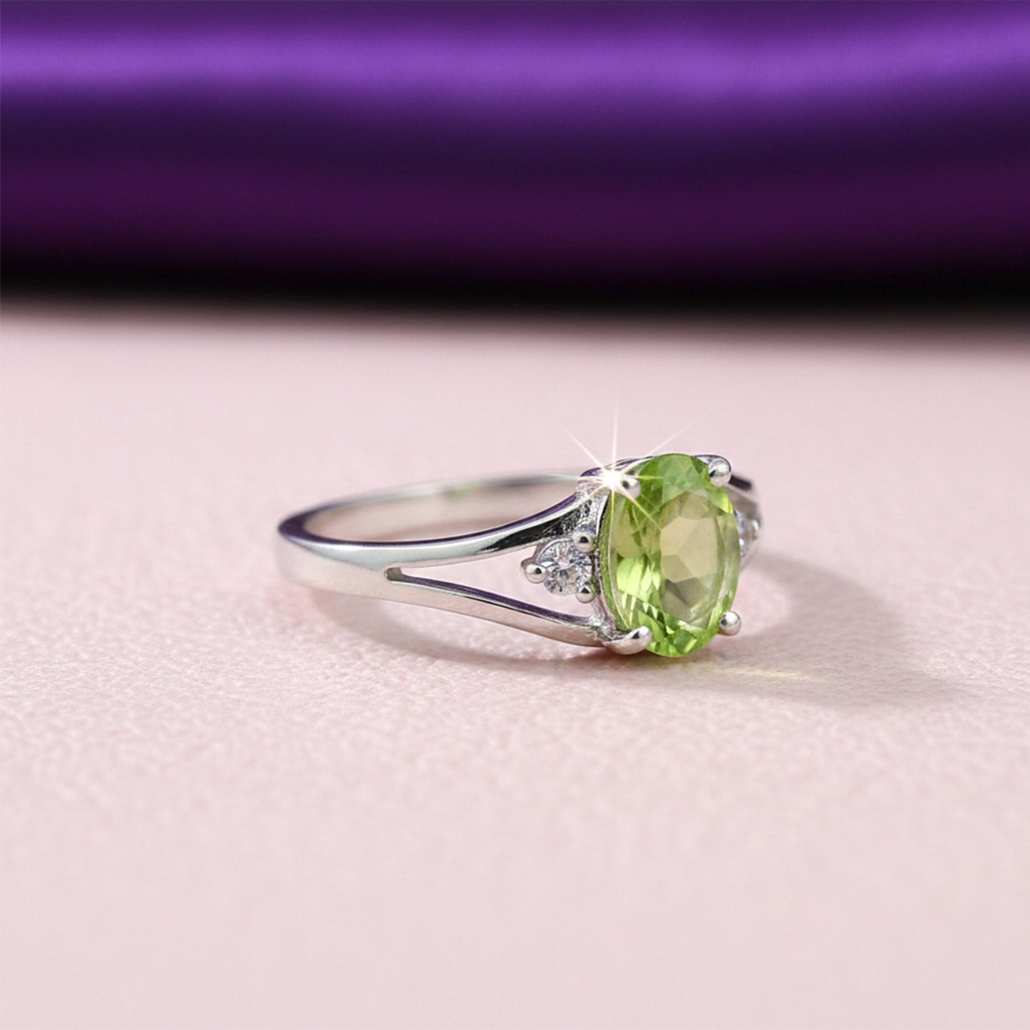 Amethyst Oval Cut Ring 7.80 Ct. 925 Sterling Silver Gift for Her Women