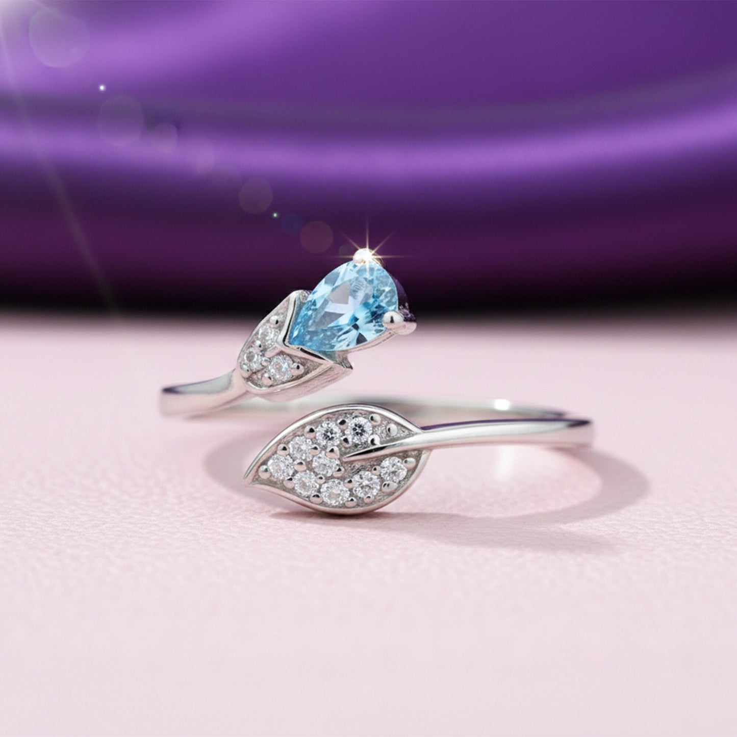 Aquamarine Pear Solitaire Gemstone Ring 9.00 Ct. 925 Sterling Silver Women Gift