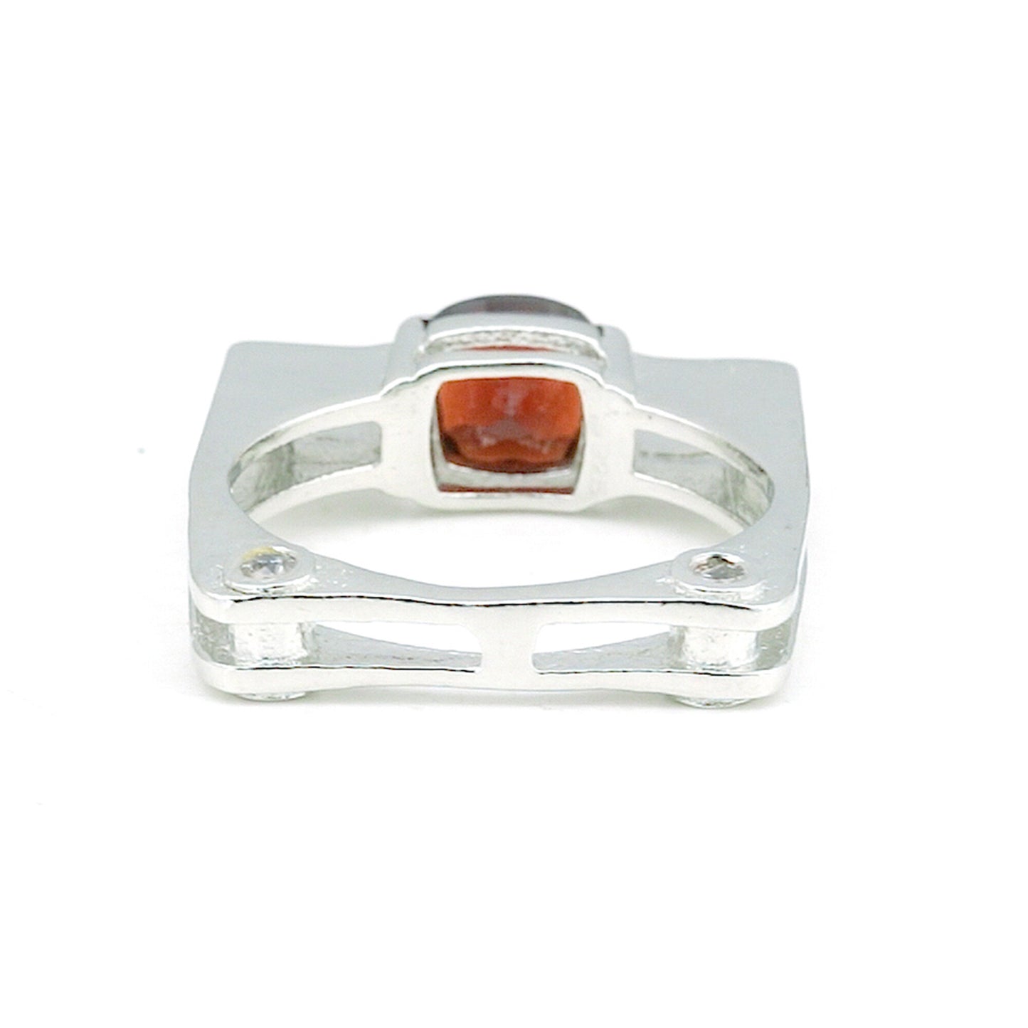 4.90 Ct. Garnet Emerald Solitaire Ring 925 Sterling Silver Wedding Fine Jewelry