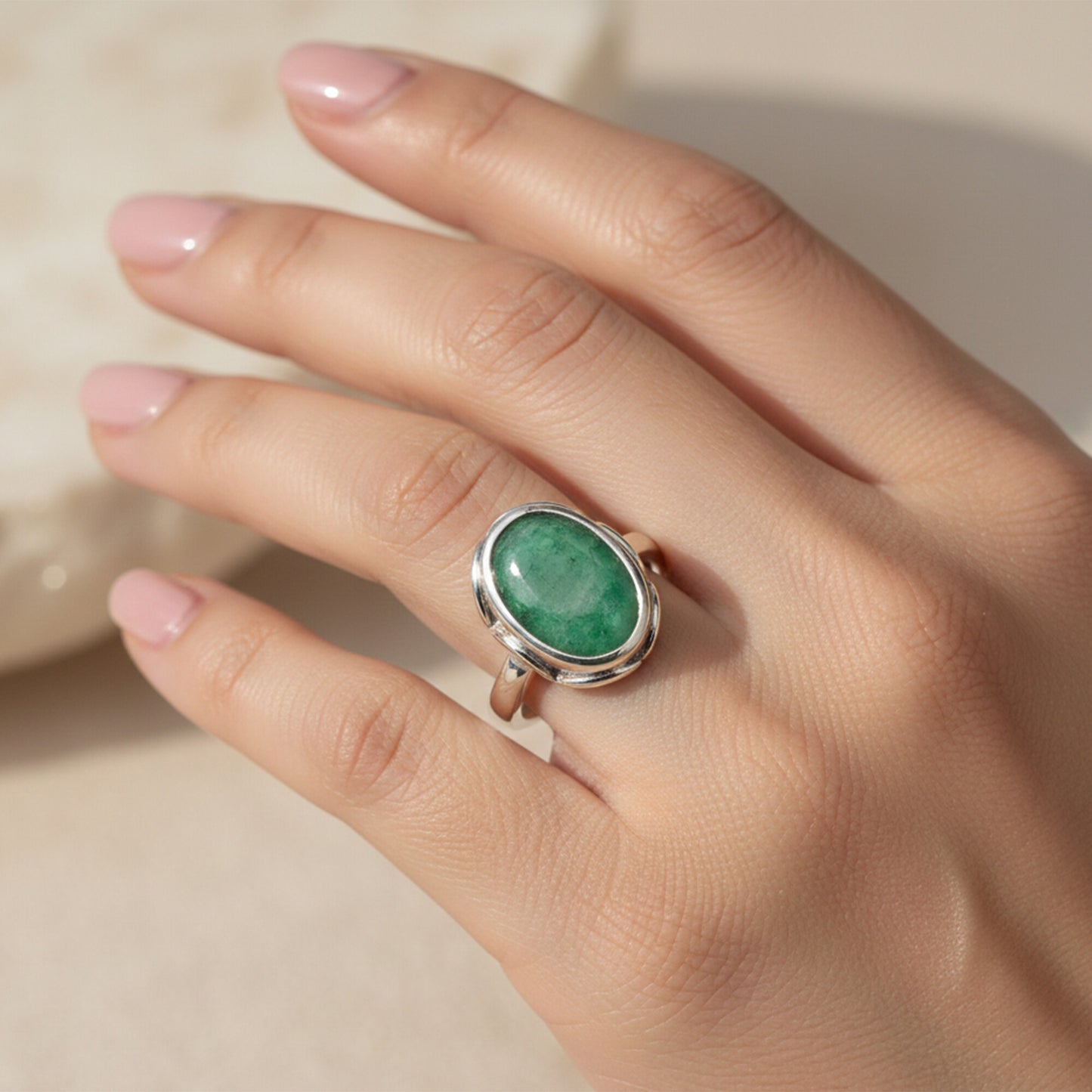 2.50 Ct. Emerald Oval Solitaire Ring 925 Sterling Silver Wedding Fine Jewelry