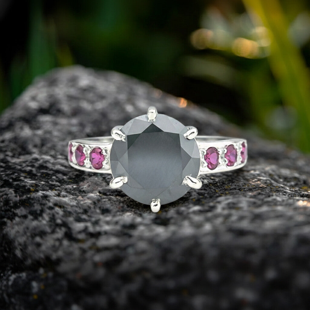 3.80 Ct. Moissanite Round Cut Ring 925 Sterling Silver Women Fine Jewelry