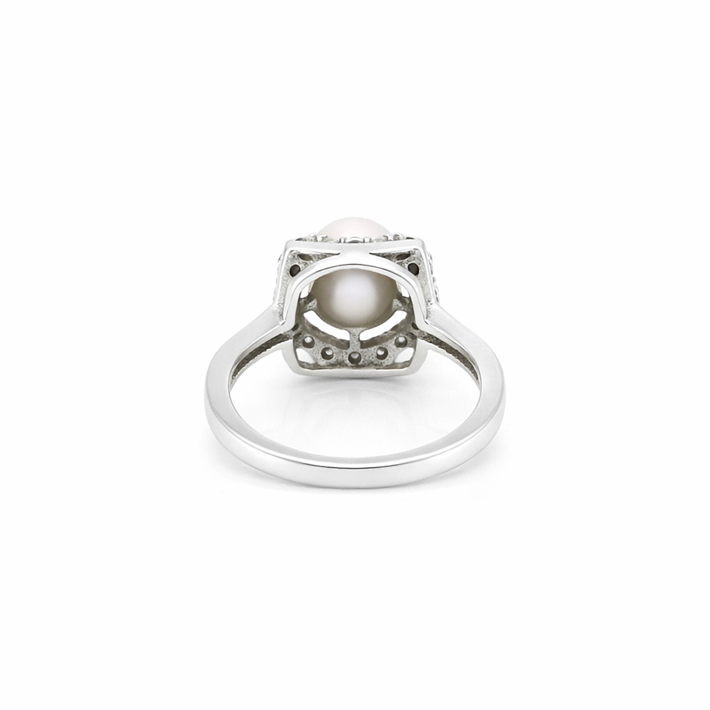 EGL Certified 3.20 Ct. Pearl Round Cut Ring 925 Sterling Silver Women Fine Jewel