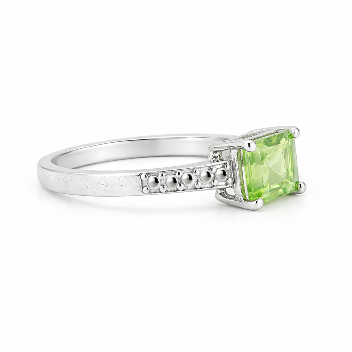Amethyst Emerald Solitaire Gemstone Ring 3.30 Ct. 925 Sterling Silver Women Gift