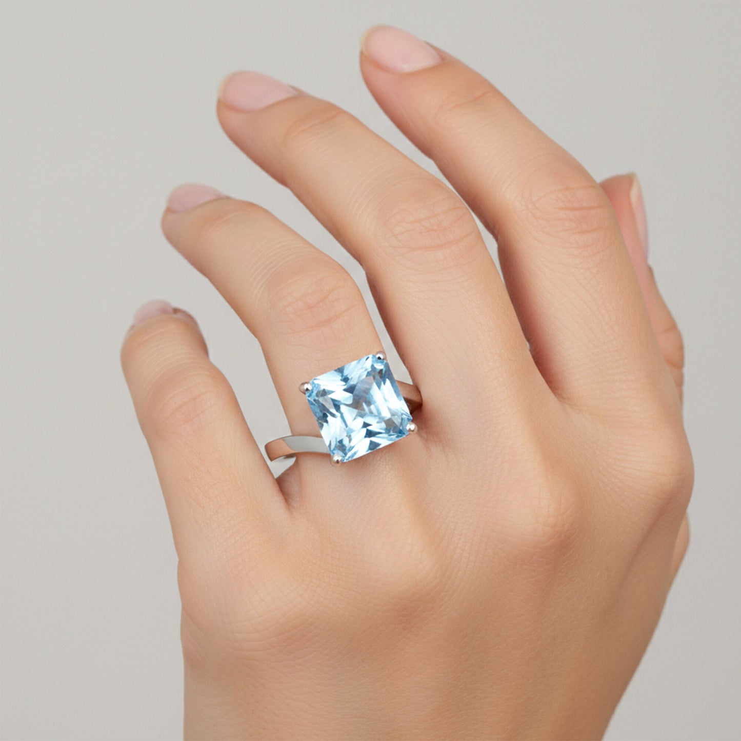 2.65 Ct. Topaz Square Cut Ring 925 Sterling Silver Women Fine Jewelry for Women