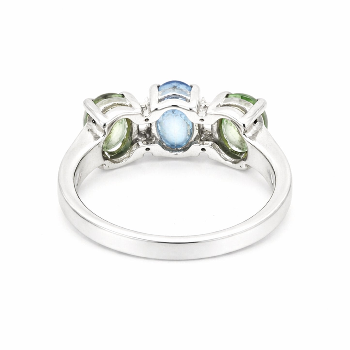 Green Amethyst Oval Ring 2.00 Ct. 925 Sterling Silver Stackable Eternity Band Gi